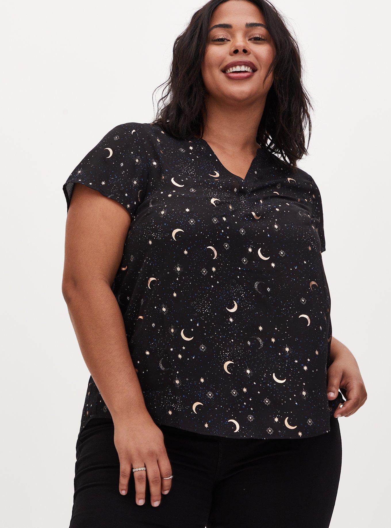 Plus Size - Georgette Hi-Low Short Sleeve Blouse - Torrid