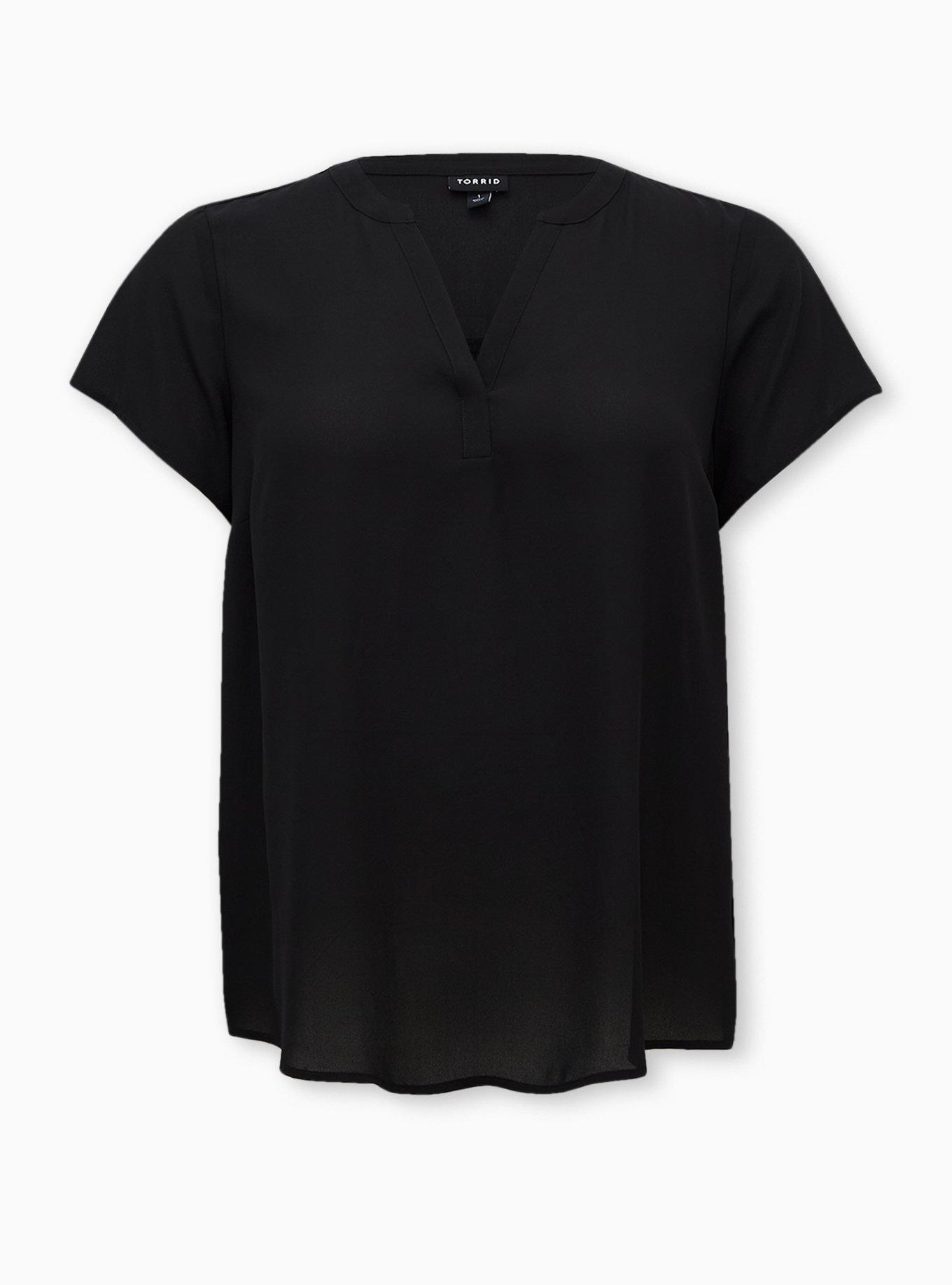 Plus Size - Georgette Hi-Low Short Sleeve Blouse - Torrid