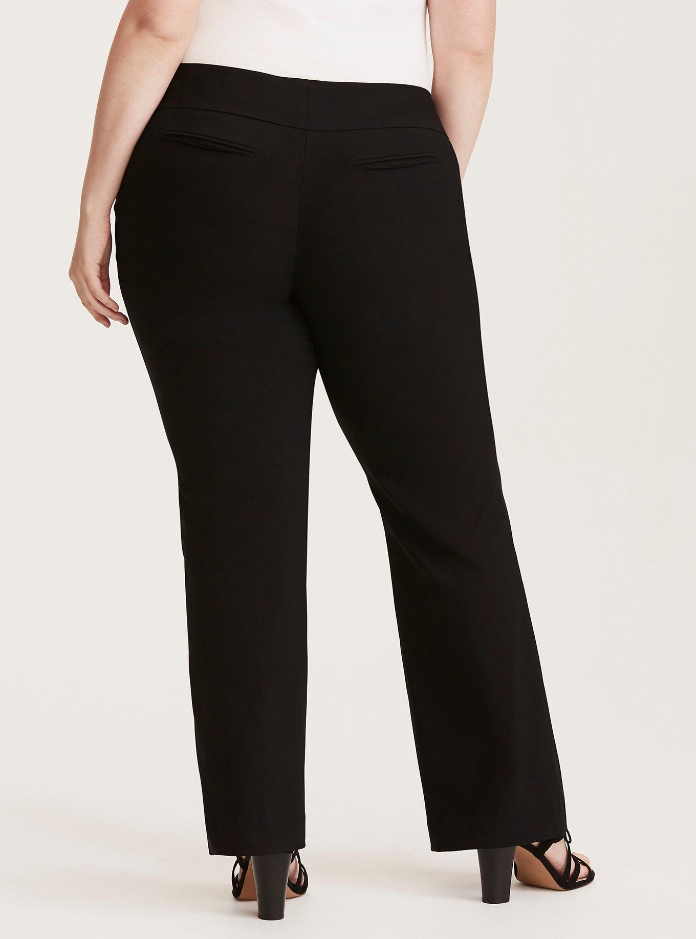 Plus Size Relaxed Trouser Pant - Black Deluxe Stretch, DEEP BLACK, alternate