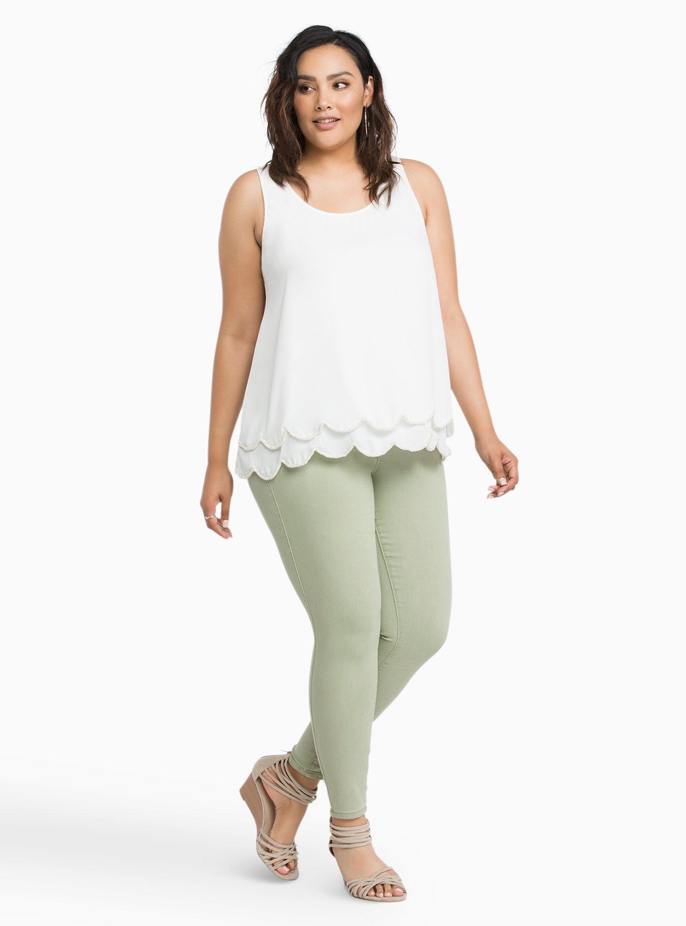 Plus Size Torrid Jeggings - Tea Green Wash, TEA, alternate
