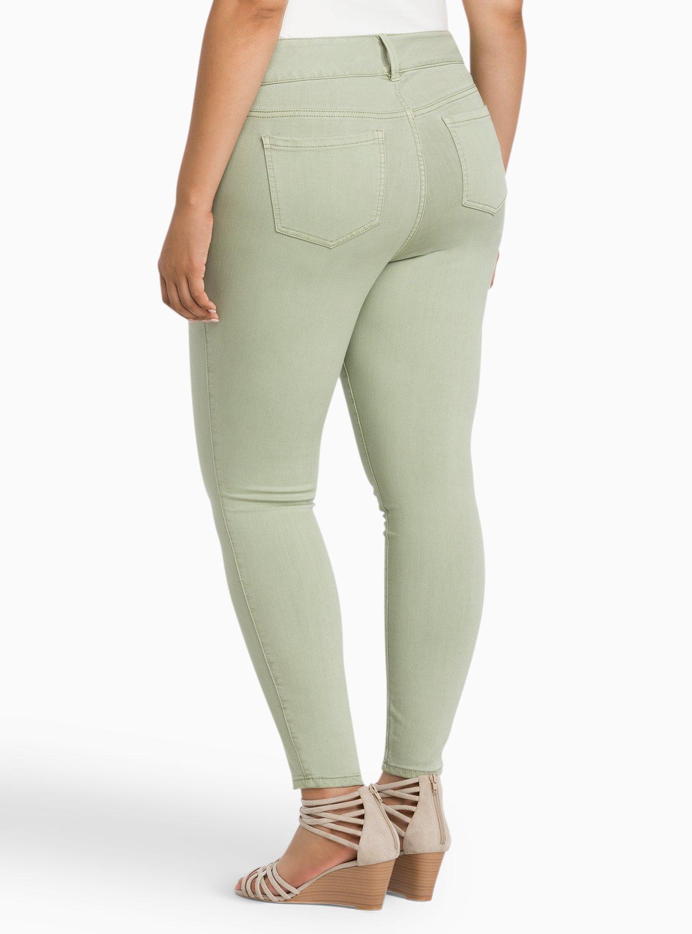 Plus Size Torrid Jeggings - Tea Green Wash, TEA, alternate