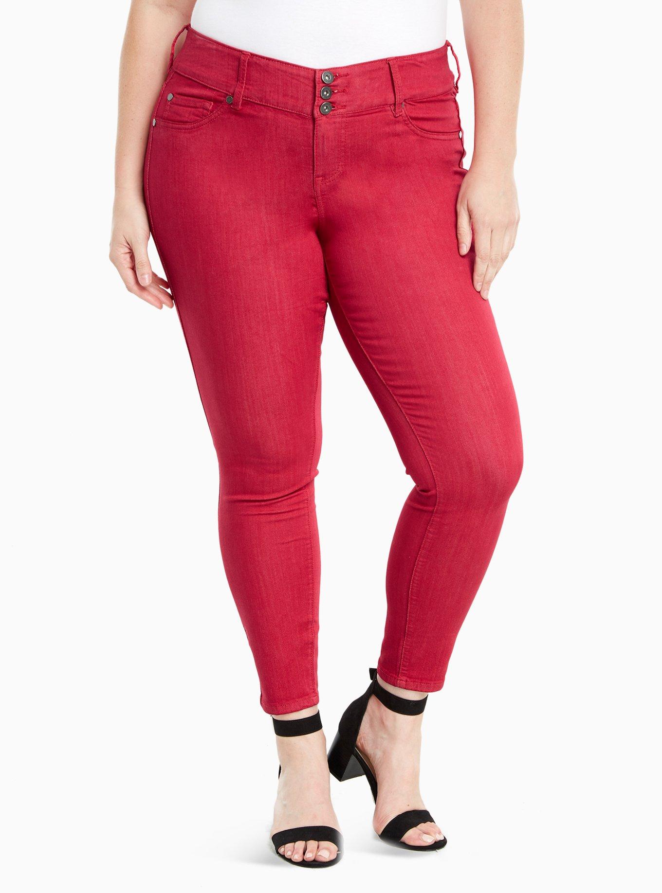 Plus Size Torrid Jeggings Rose Red Wash Torrid