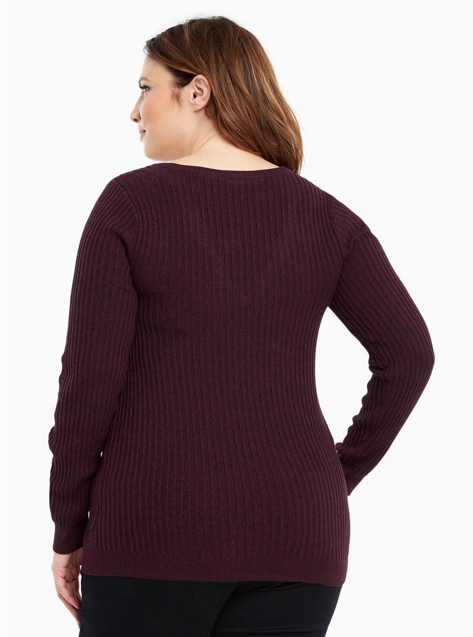 Plus Size - Ribbed Knit V-Neck Sweater - Torrid