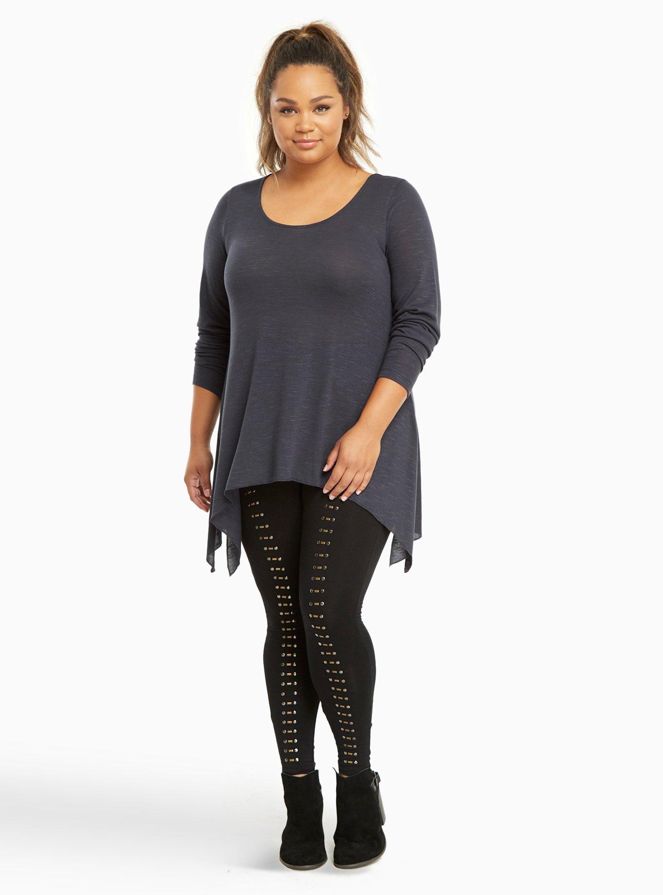 Plus Size - Charcoal Sweater Tights - Torrid