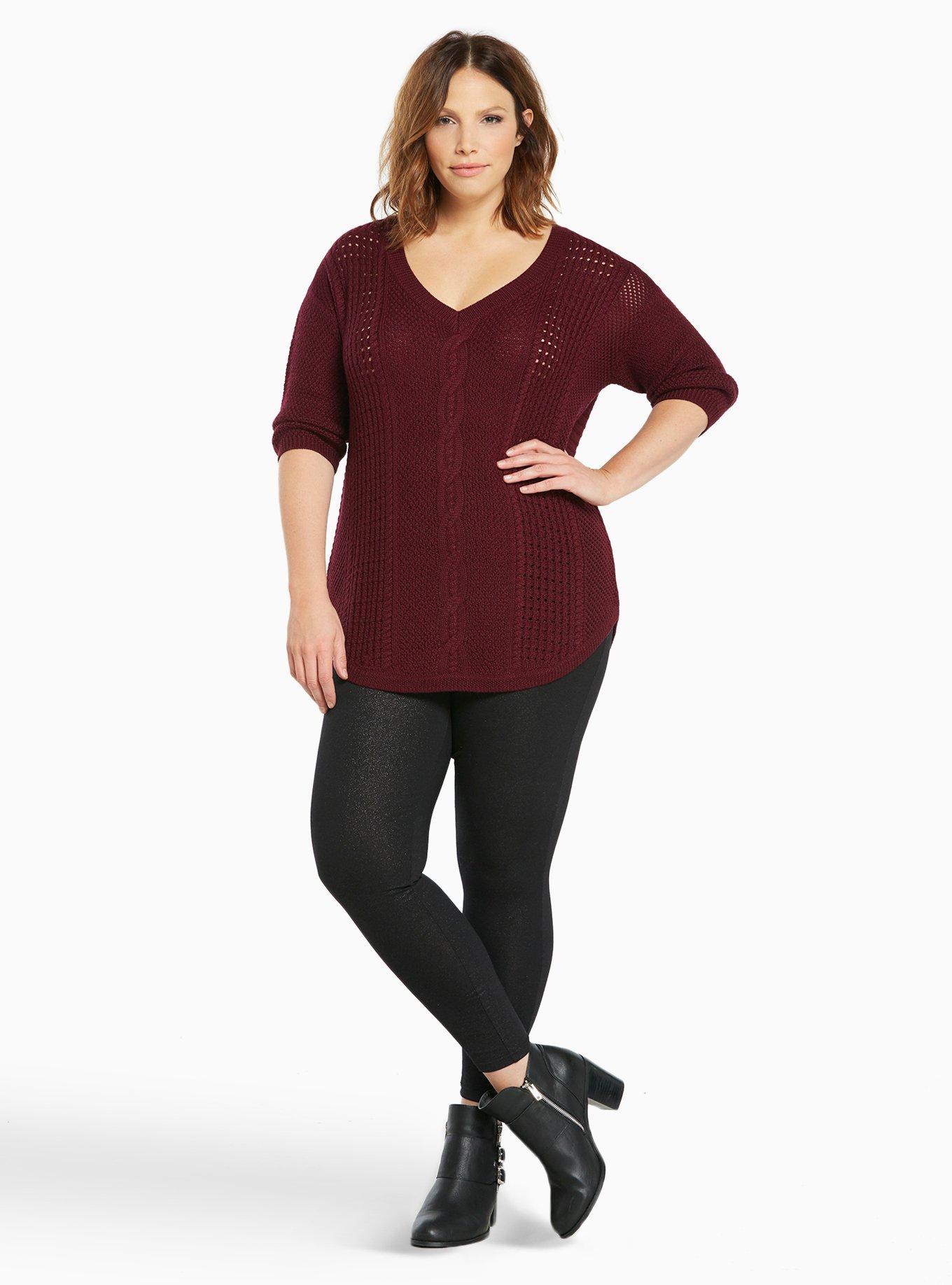 Shop Plus Size Natural Sparkle Legging in Black, Sizes 12-30