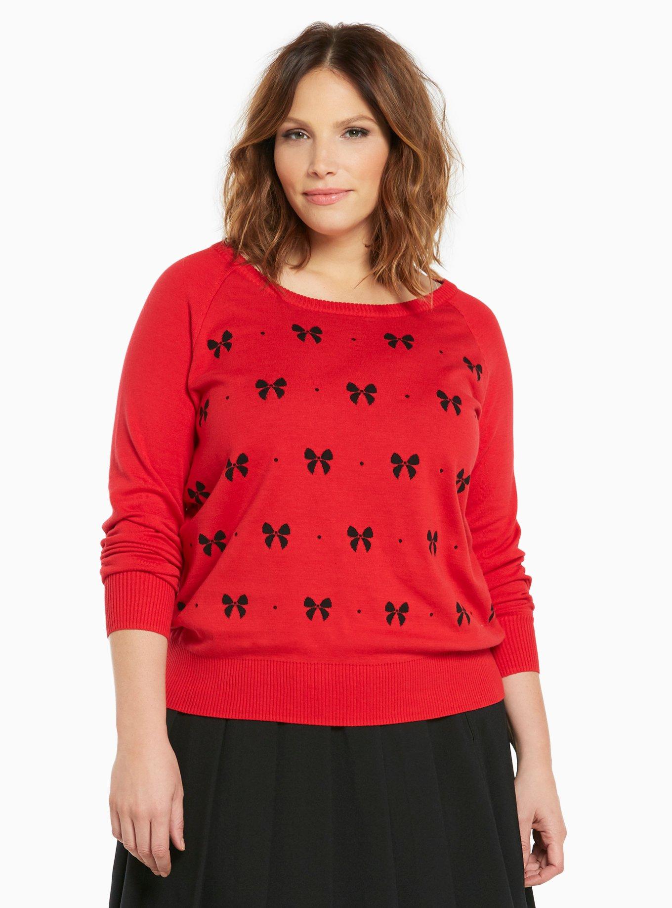 Plus Size Bow Print Sweater Torrid