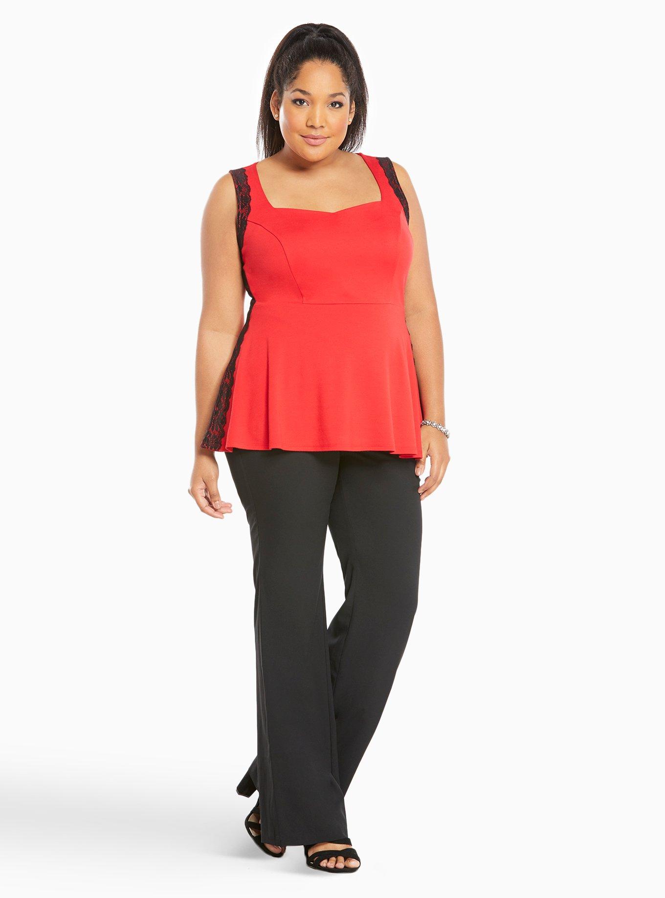 Plus Size - Side Lace Peplum Tank Top - Torrid