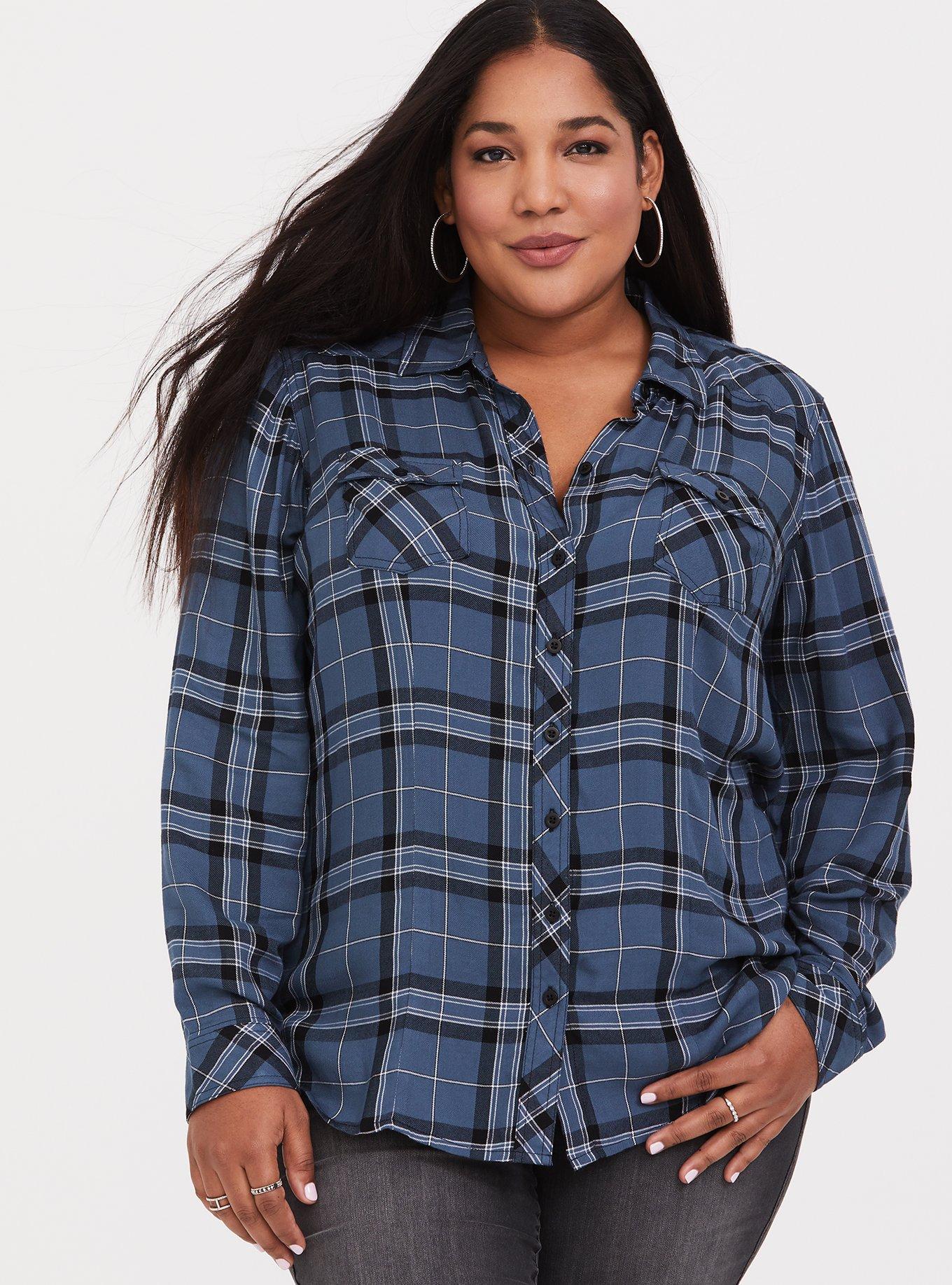 Challis Button-Down Long Sleeve Shirt, MID SUMMER PLAID, hi-res