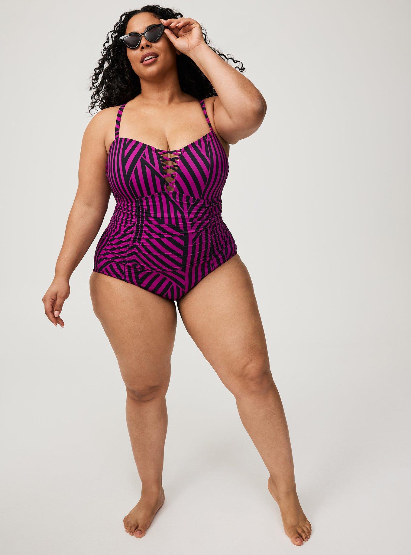 SLIM FIX LATTICE FRONT ONE PIECE