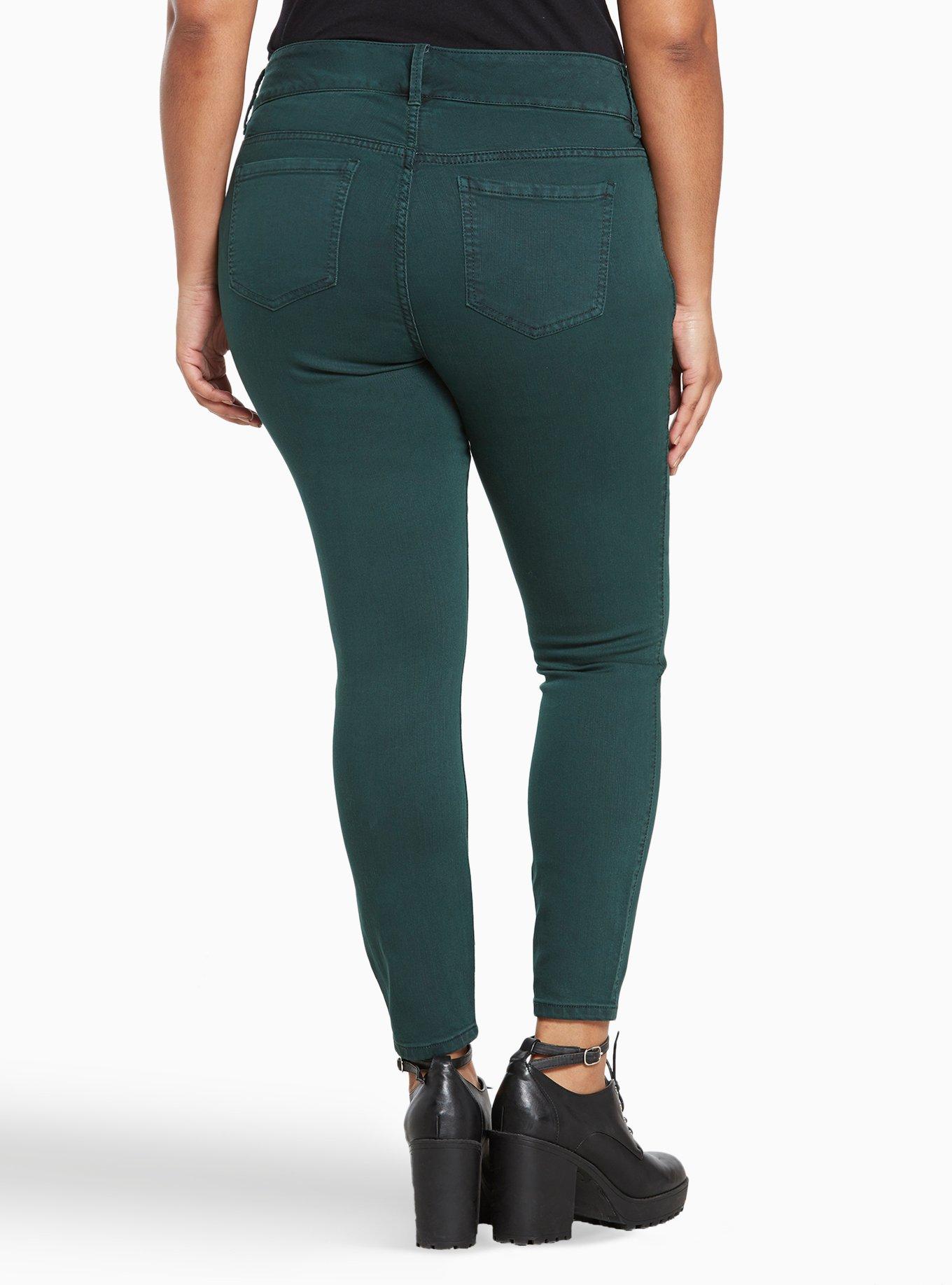 Torrid Jeggings - Dark Green Wash, , alternate
