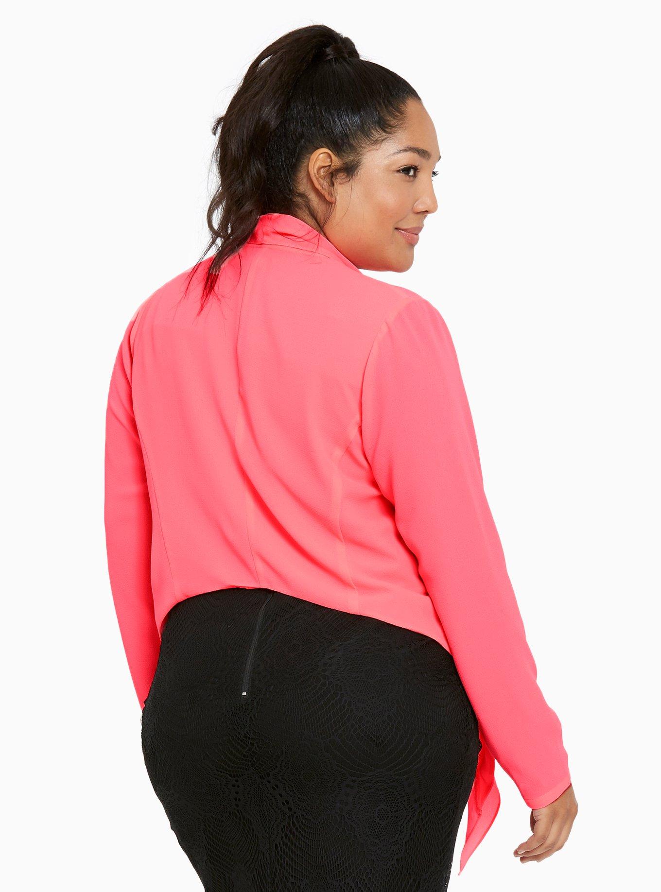 Crepe Drape Front Blazer, FESTIVAL PINK, alternate
