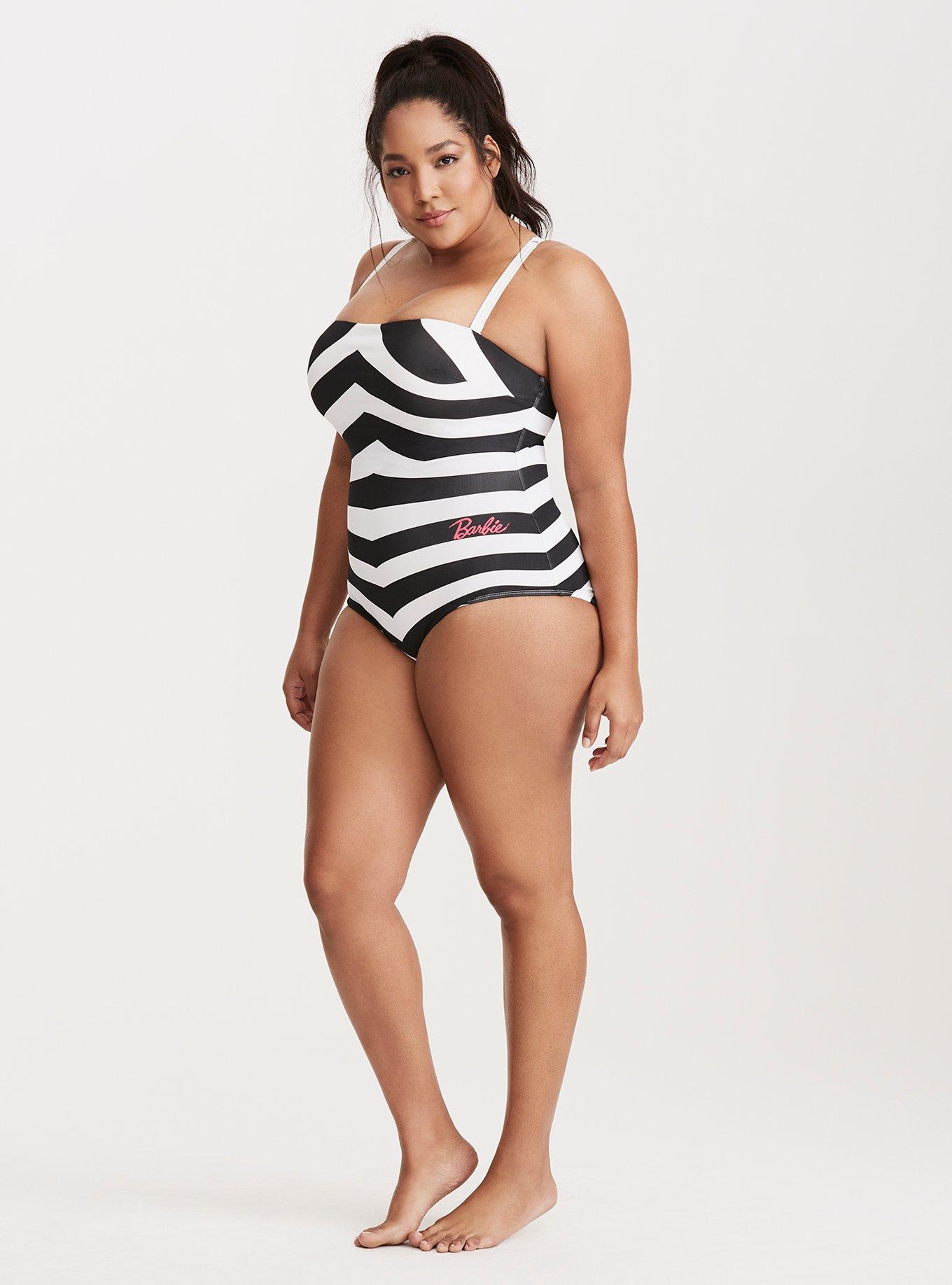 Barbie swimsuit 2024 black and white