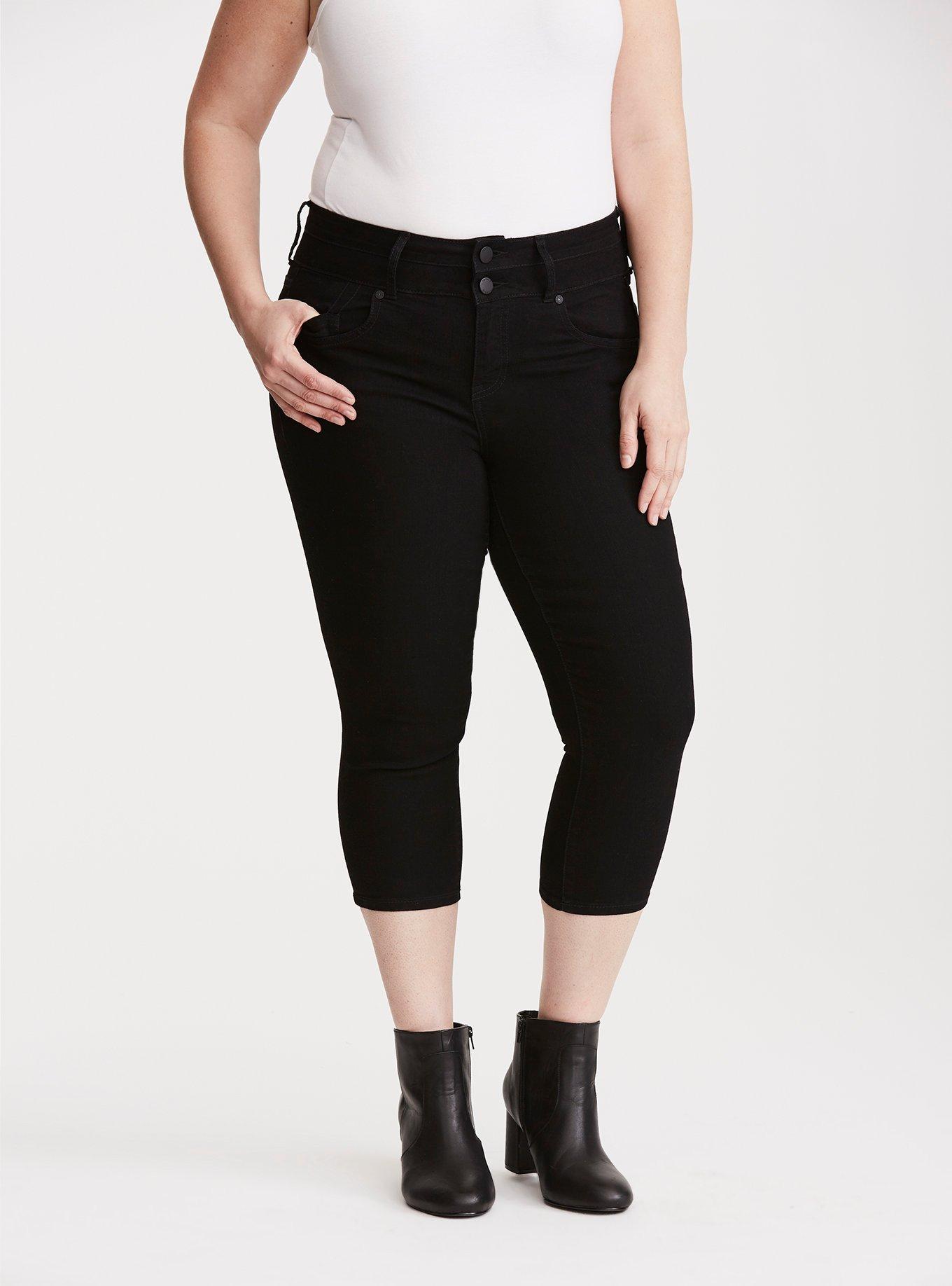 Plus Size Torrid Cropped High-Rise Skinny Jeans - Black Wash, NONEC, alternate