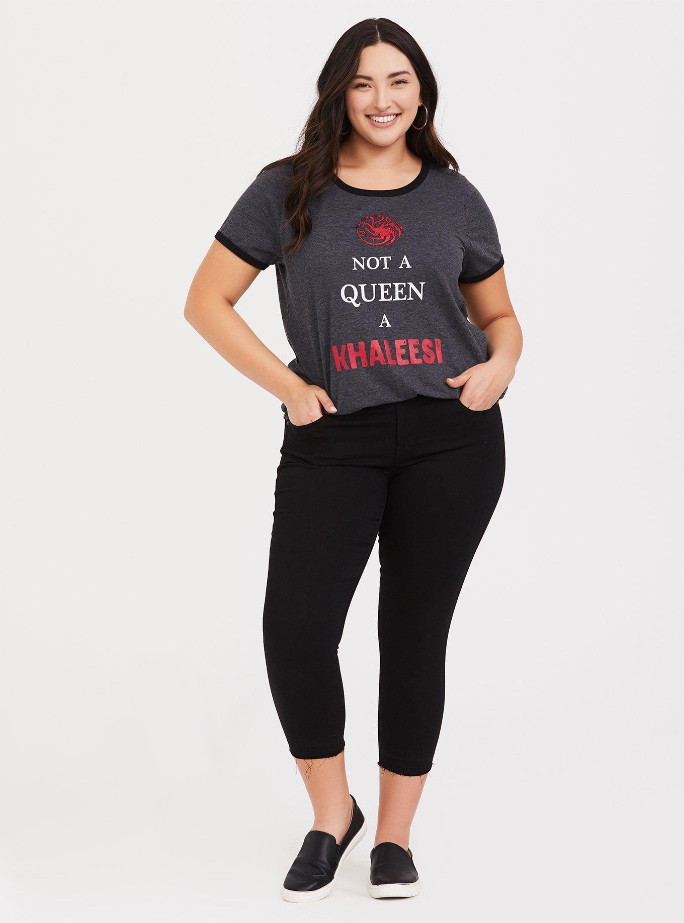 Plus Size Game of Thrones Khaleesi Grey Classic Fit Ringer Tee, CHARCOAL, alternate