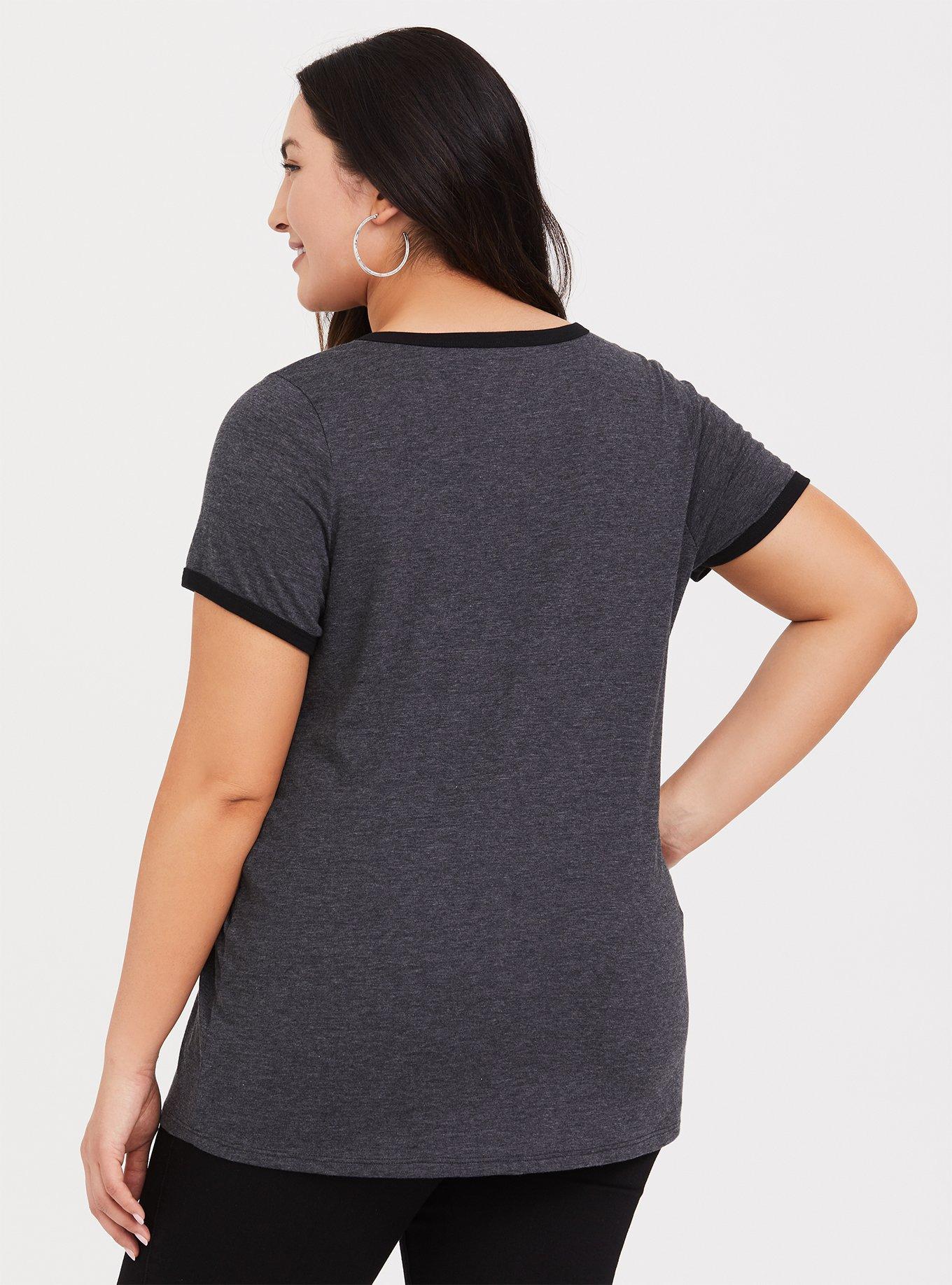 Plus Size Game of Thrones Khaleesi Grey Classic Fit Ringer Tee, CHARCOAL, alternate