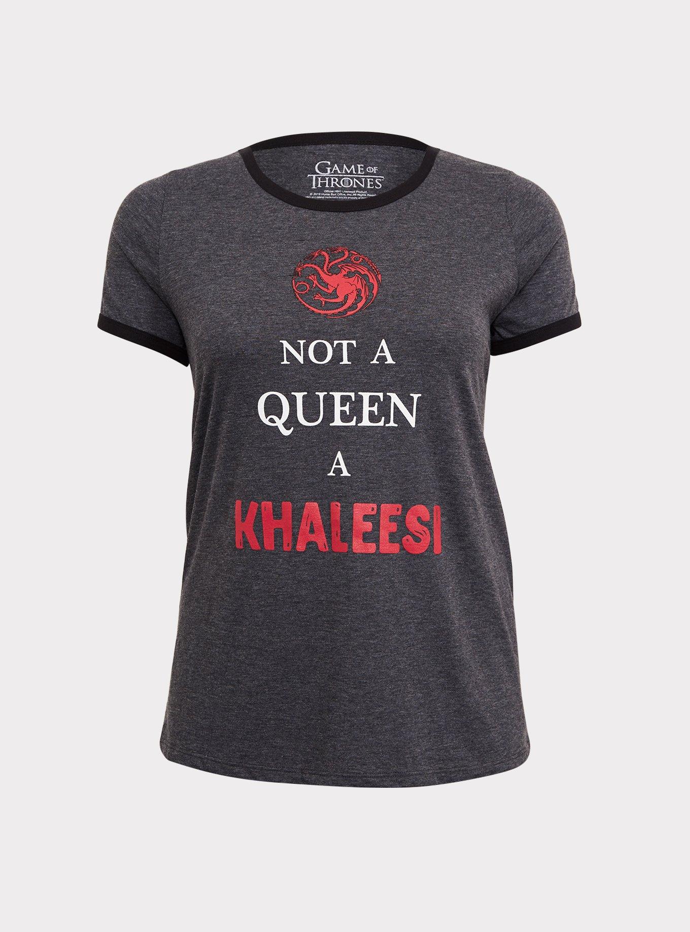 Plus Size Game of Thrones Khaleesi Grey Classic Fit Ringer Tee, CHARCOAL, hi-res