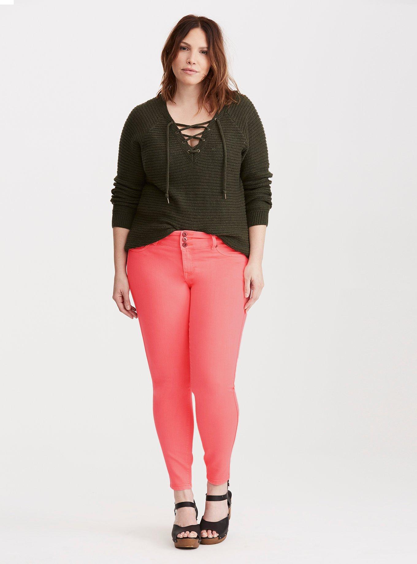 Jegging - Neon Pink Wash, PINK, alternate