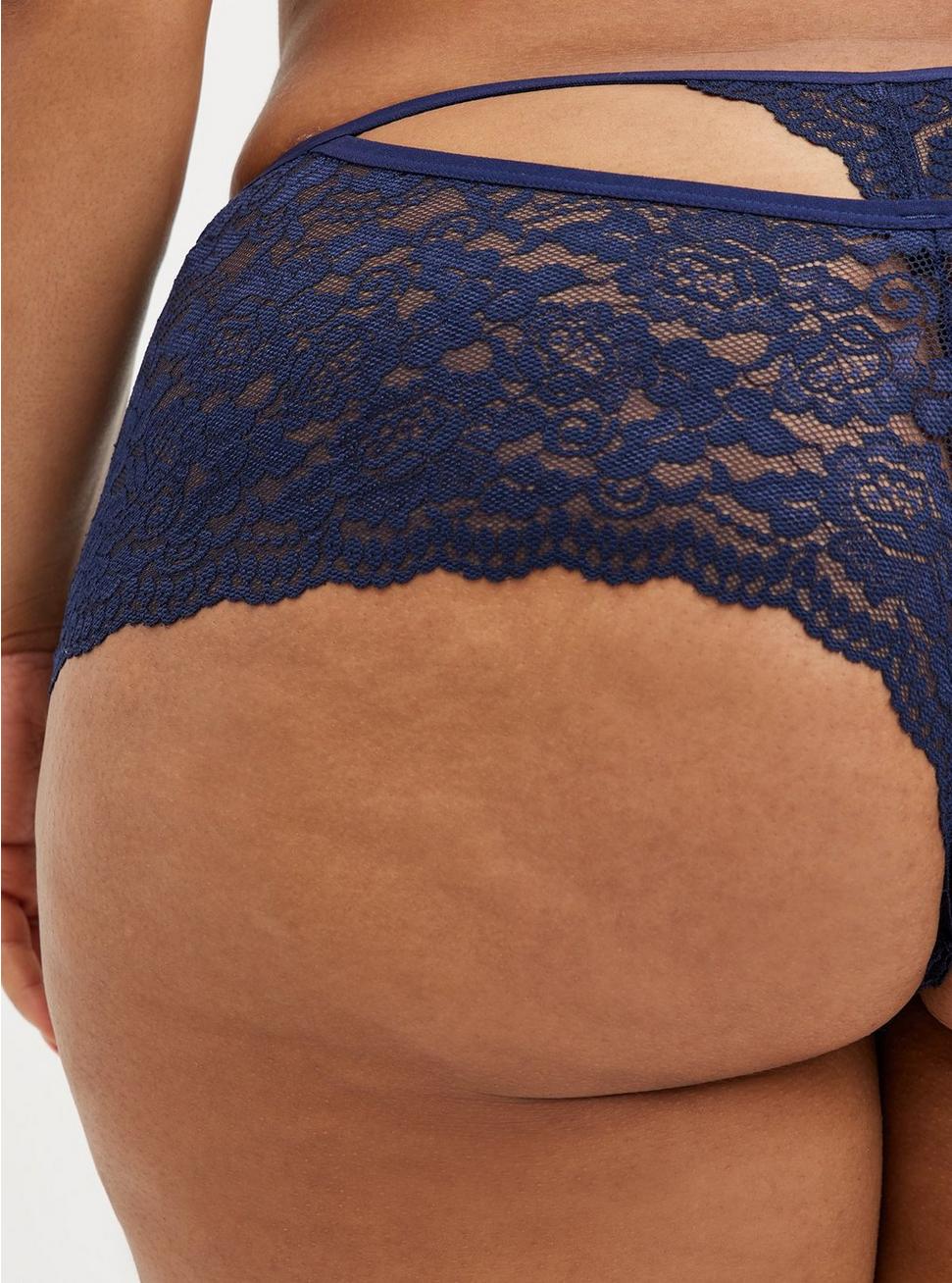 Plus Size - Lace Mid-Rise Cheeky Panty With T Back - Torrid