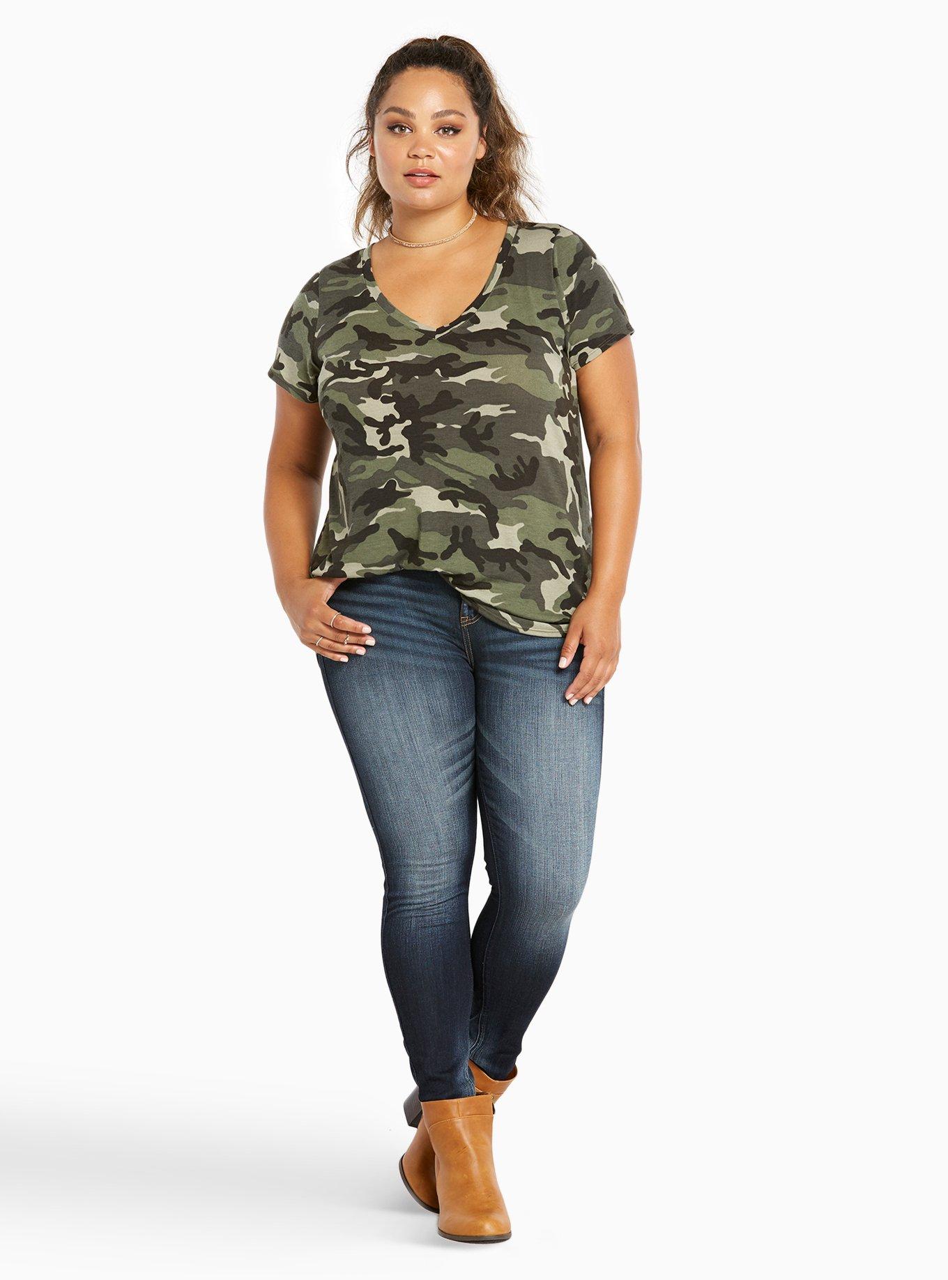 Plus size camo shirt hot sale