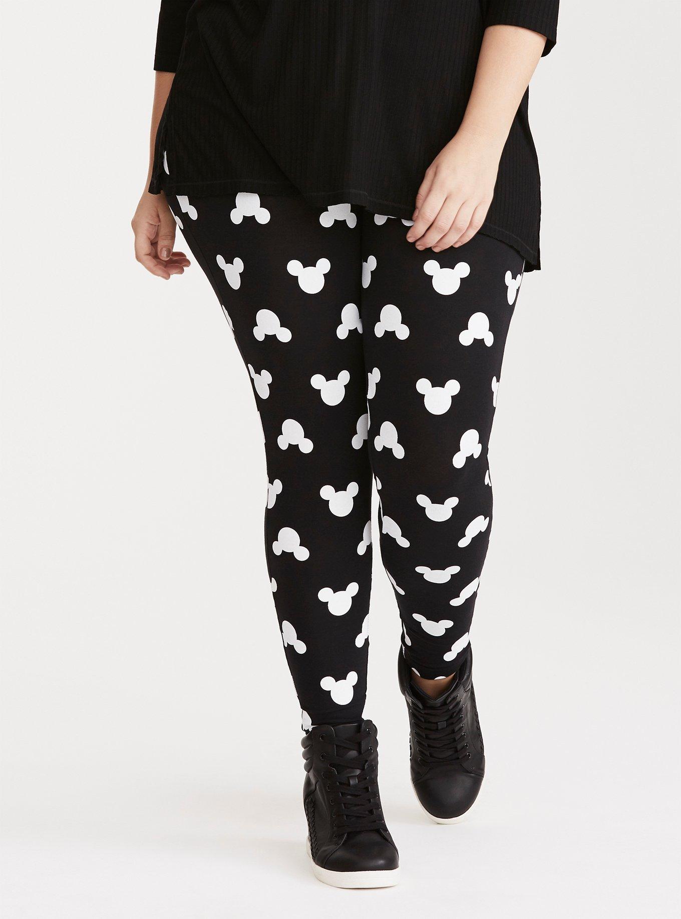 Plus Size Mickey Mouse Print Full Length Leggings, MULTI, alternate