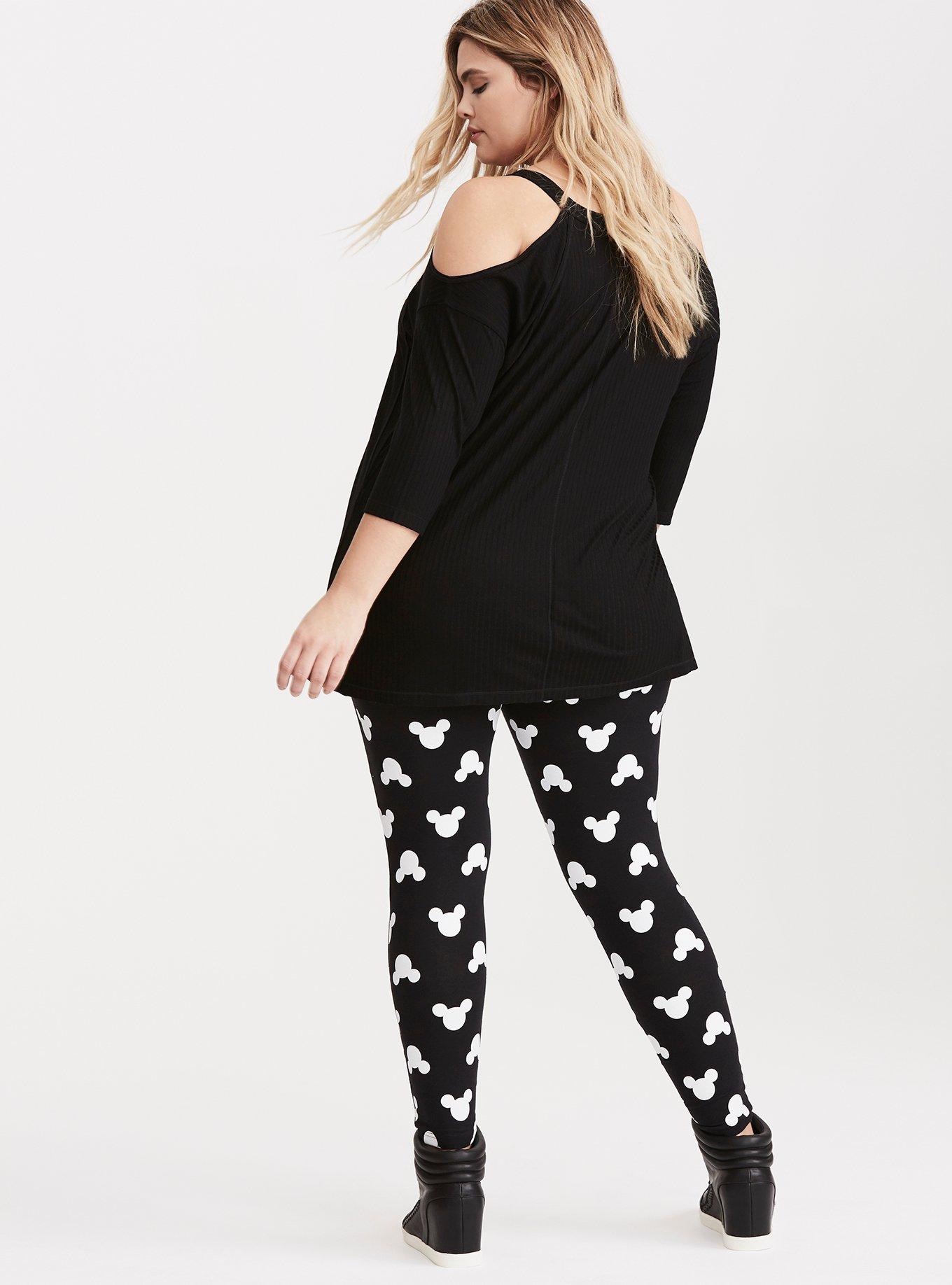 Plus Size Mickey Mouse Print Full Length Leggings, MULTI, alternate