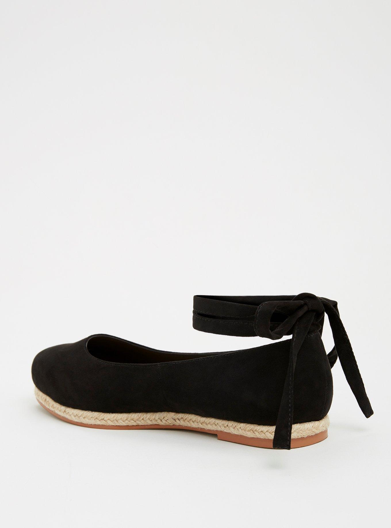 Lace-Up Espadrille Flat (WW), BLACK, alternate