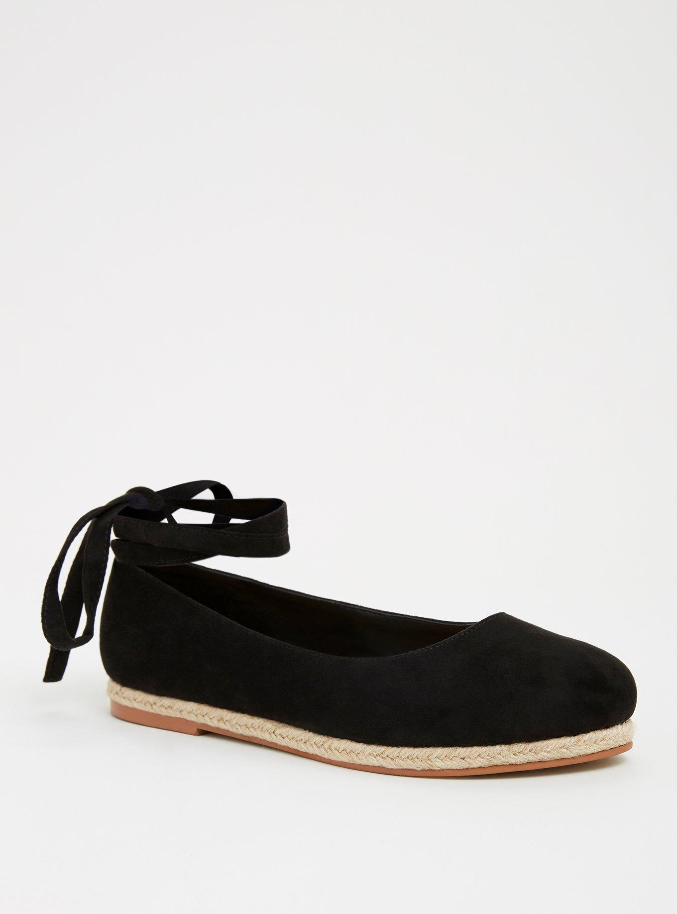 Lace-Up Espadrille Flat (WW), BLACK, hi-res