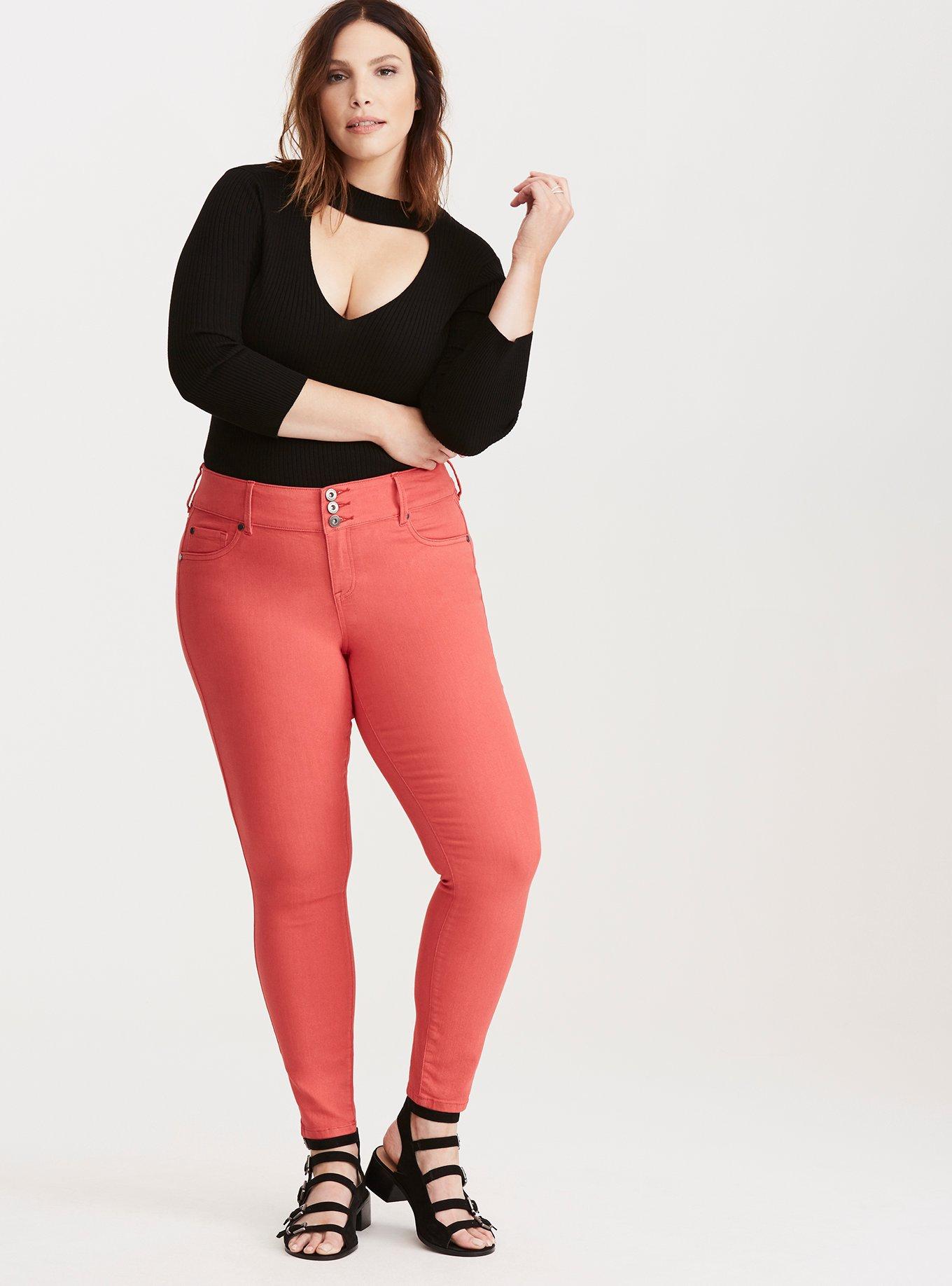 Plus Size - Torrid Jeggings - Hibiscus Pink Wash - Torrid