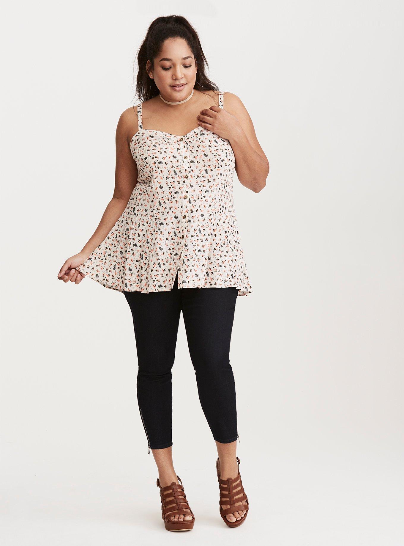 Plus Size Torrid Stiletto Zip Lean Jeans - Dark Wash, RINSE, alternate