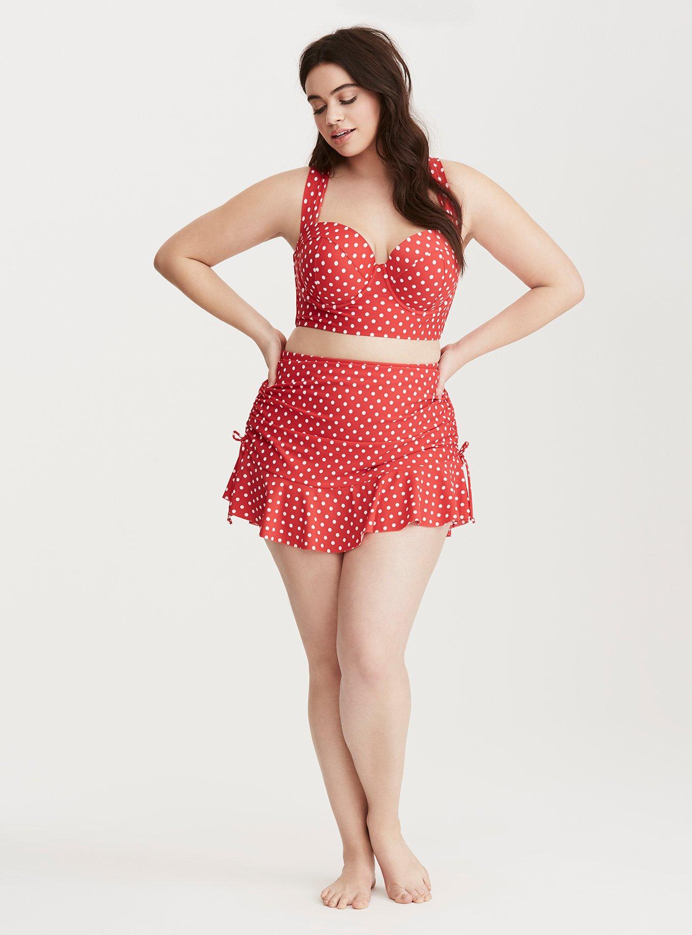 Polka dot swim sales skirt