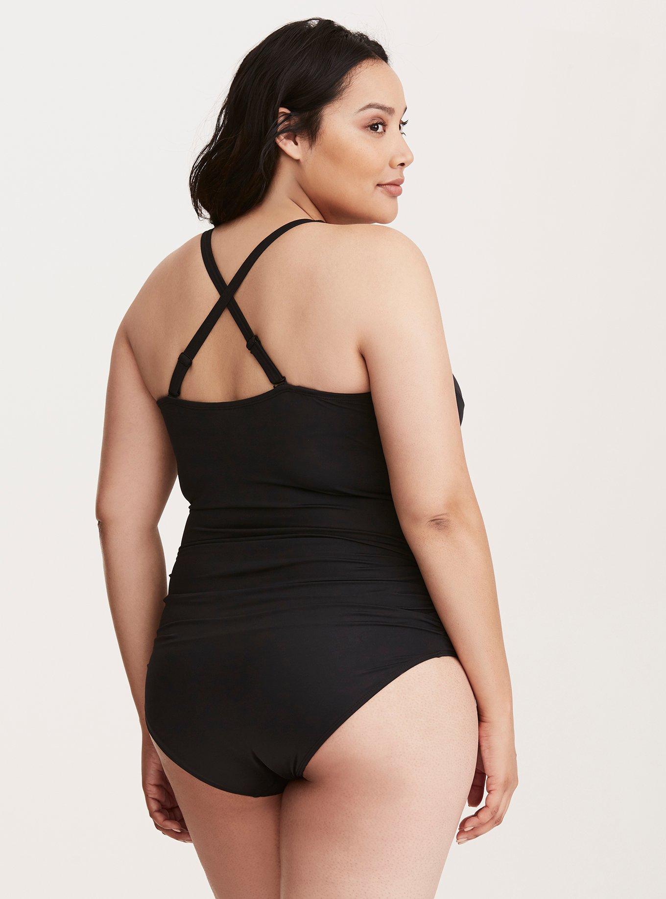 Underwire Lace-Up One Piece Swimsuit, , alternate
