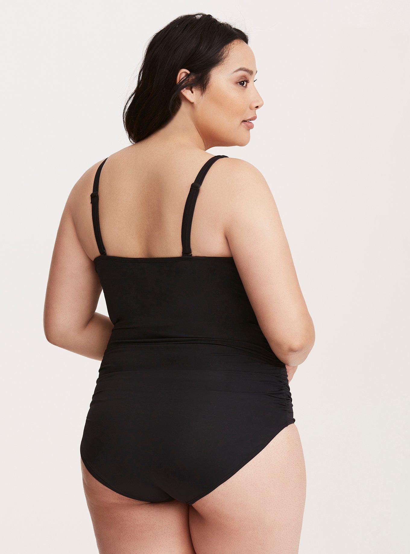 Underwire Lace-Up One Piece Swimsuit, , alternate