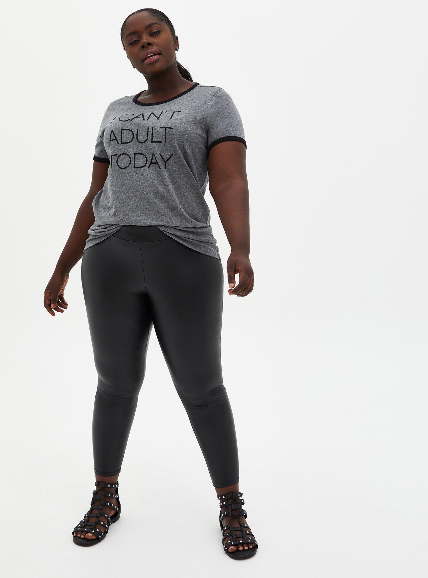 Plus Size Can't Adult Classic Fit Ringer Crew Tee - Charcoal Grey, MEDIUM HEATHER GREY, alternate