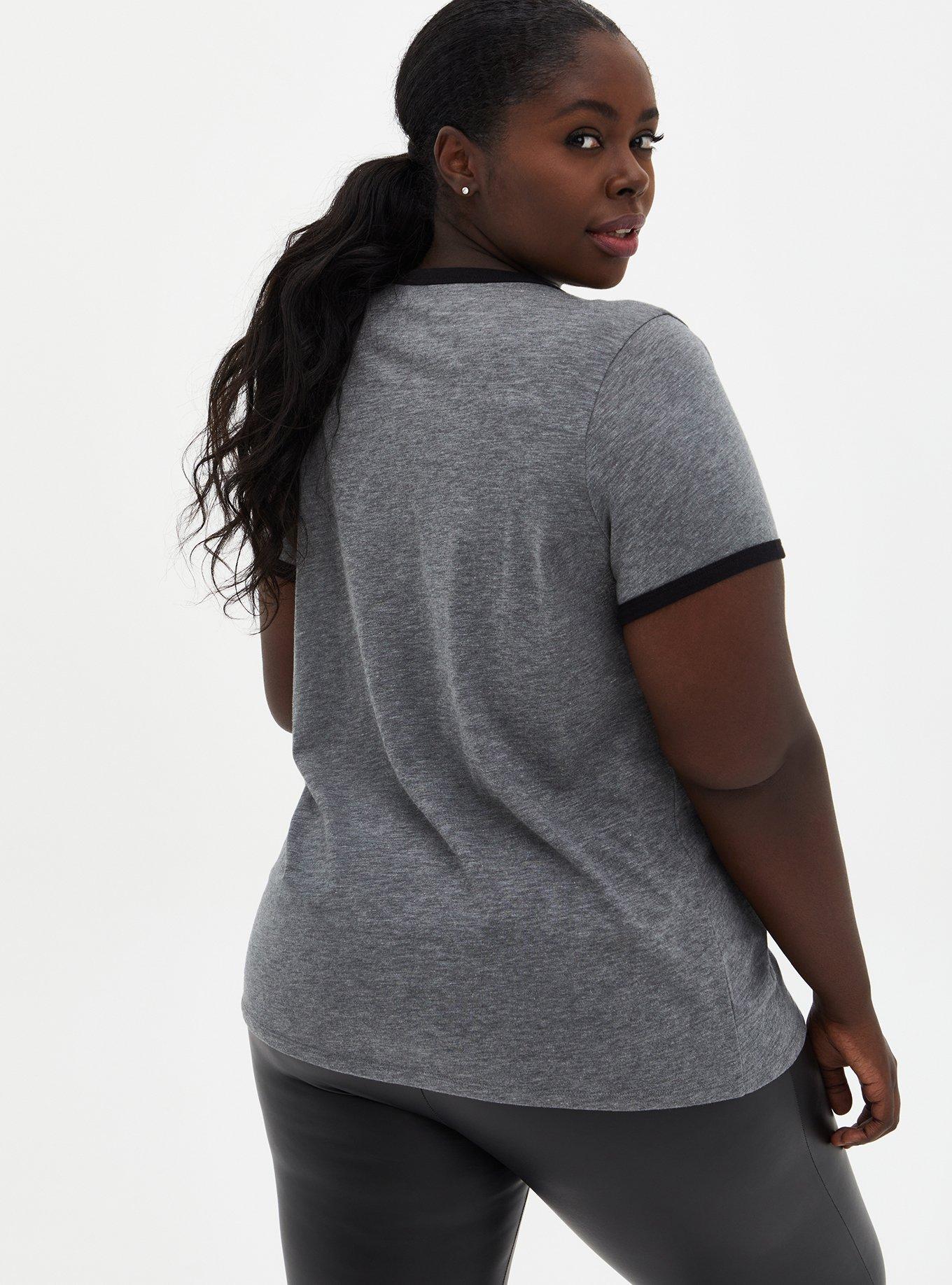 Plus Size Can't Adult Classic Fit Ringer Crew Tee - Charcoal Grey, MEDIUM HEATHER GREY, alternate