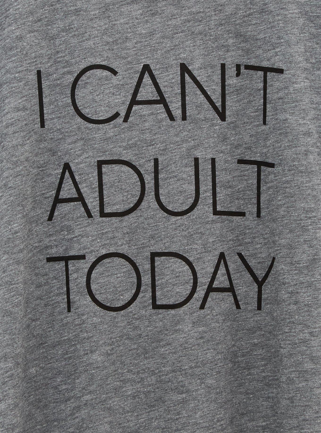 Plus Size Can't Adult Classic Fit Ringer Crew Tee - Charcoal Grey, MEDIUM HEATHER GREY, alternate