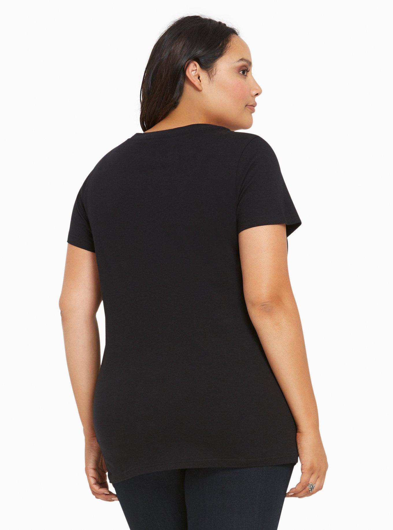 Cutie Booty V-Neck Tee, DEEP BLACK, alternate