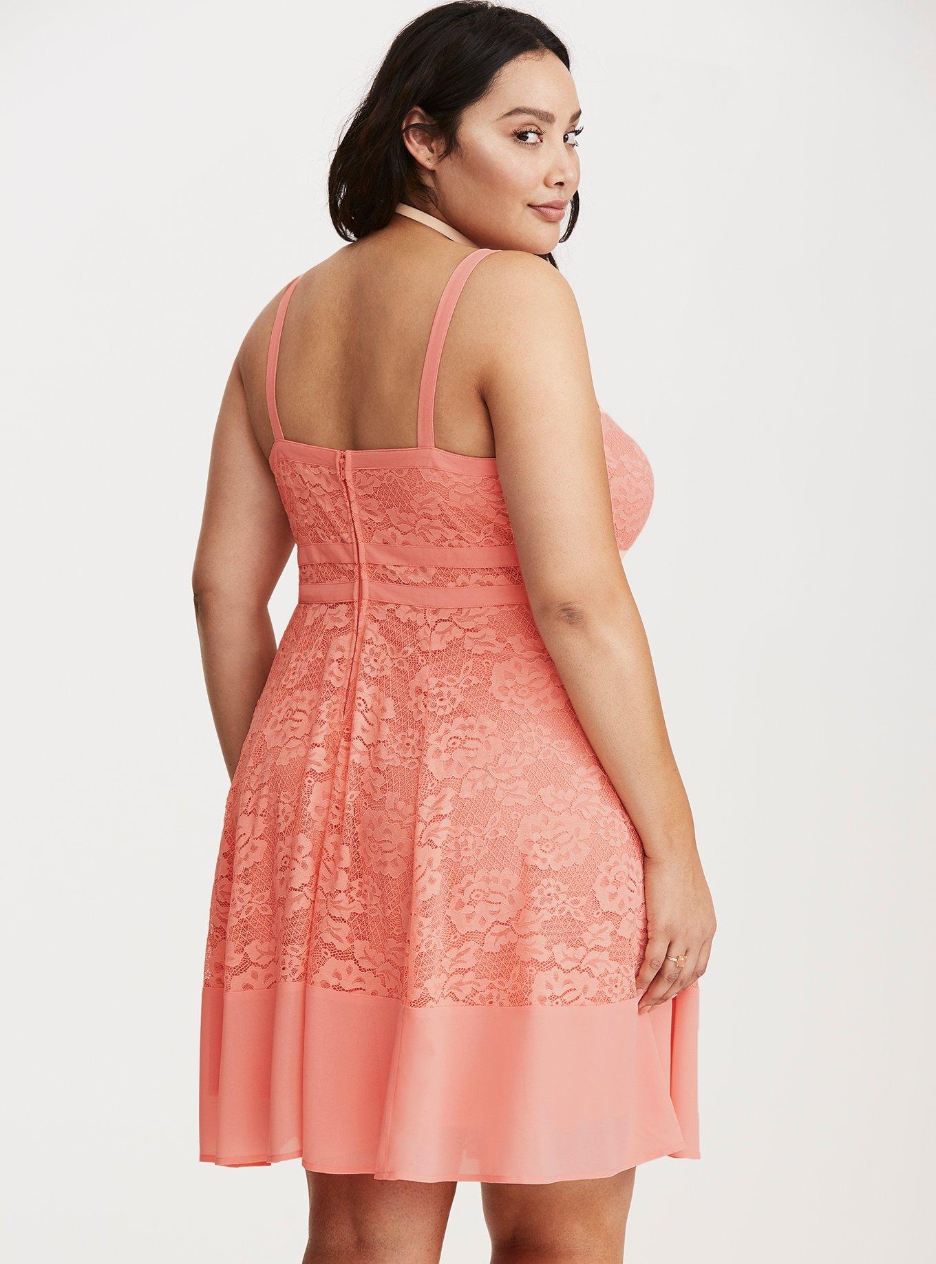 chinese dress ladies Farida Peach Lace Maxi Dress - US 18 main image 1