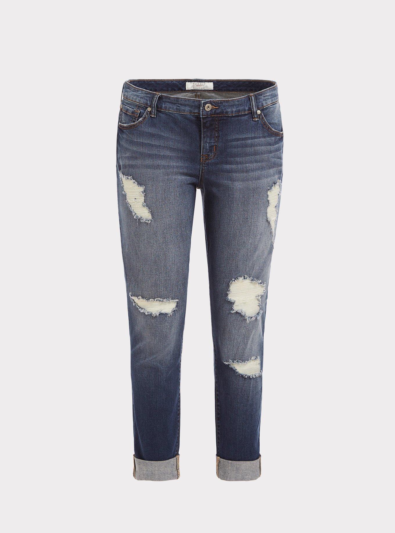 Plus Size Boyfriend Jean - Vintage Stretch Medium Wash, , hi-res