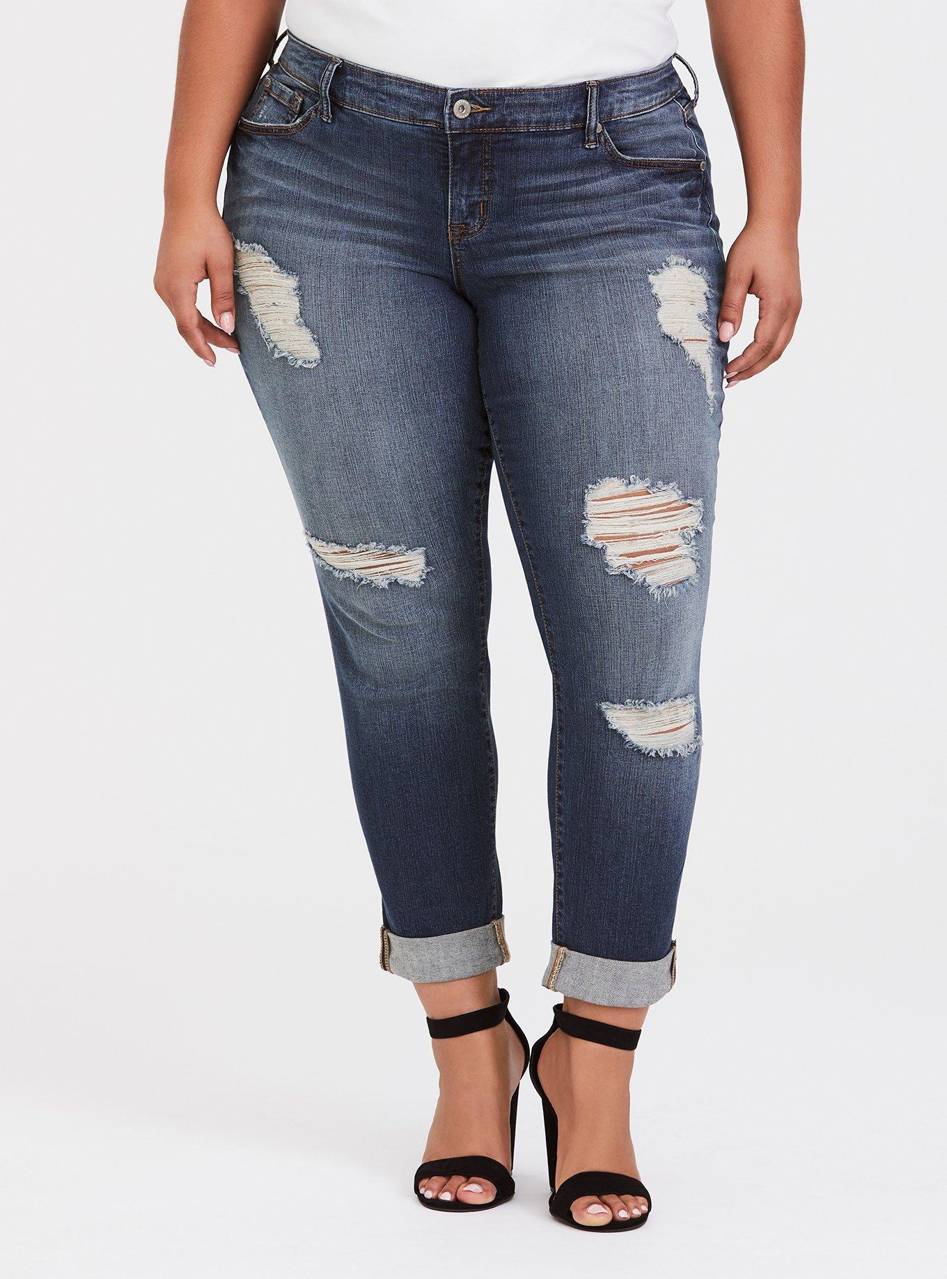Plus Size Boyfriend Jean - Vintage Stretch Medium Wash, , hi-res