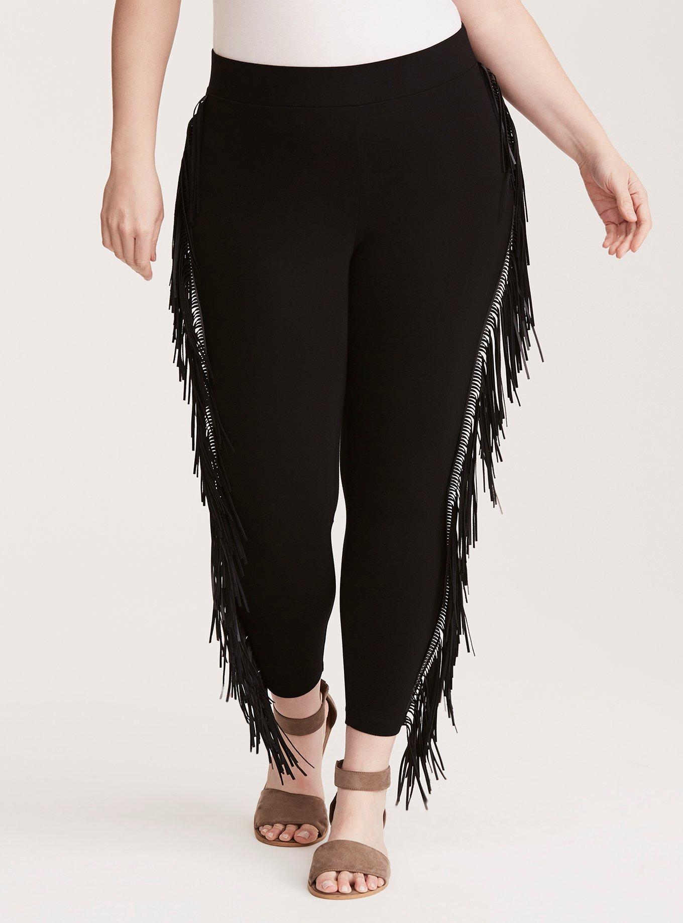 Plus size 2025 fringe pants