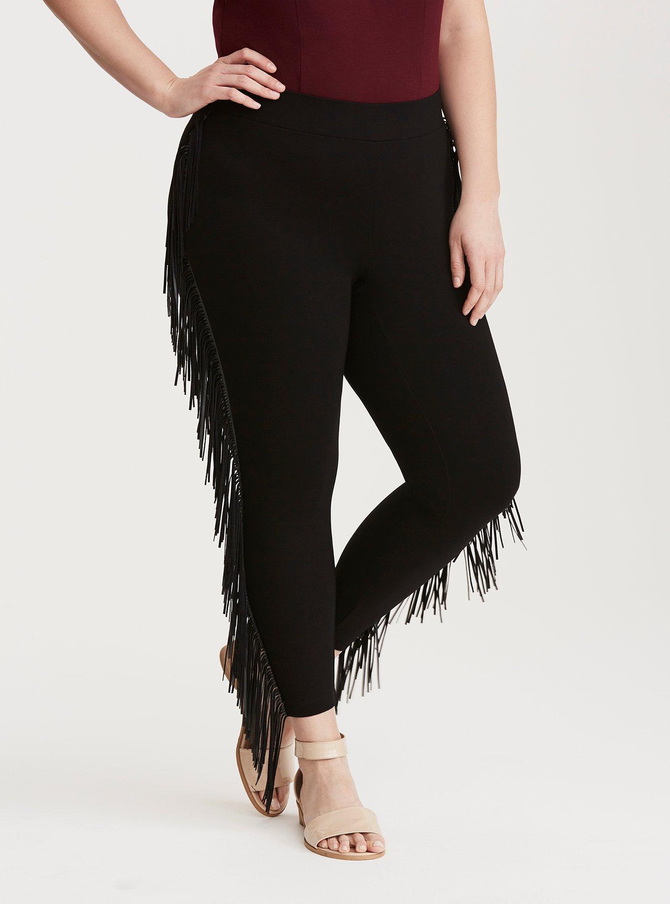 Plus Size - Platinum Legging - Ponte Pearl Hem Black - Torrid