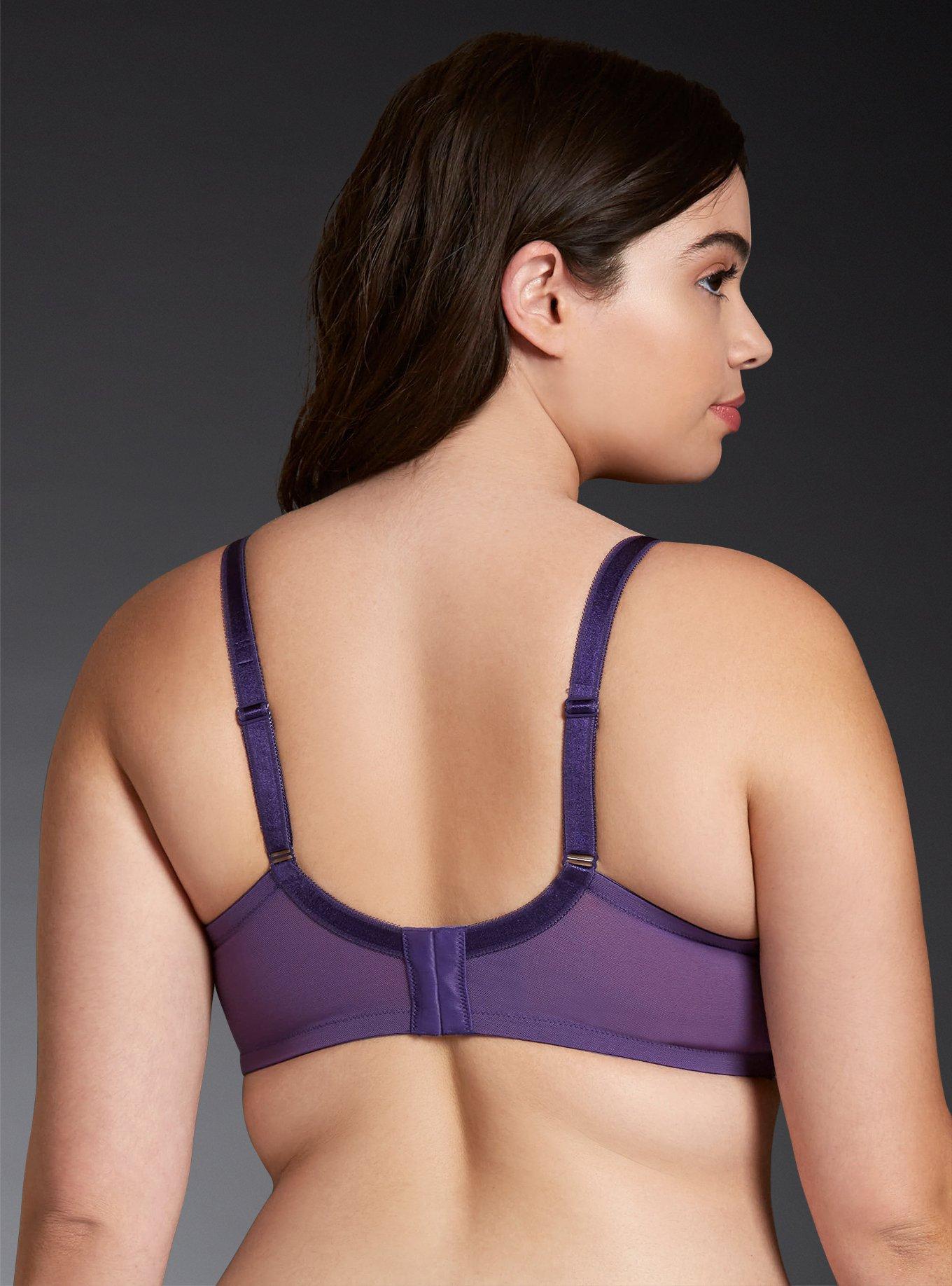 Torrid Curves Womens Bra Lace Purple Underwire Padded Size 44C