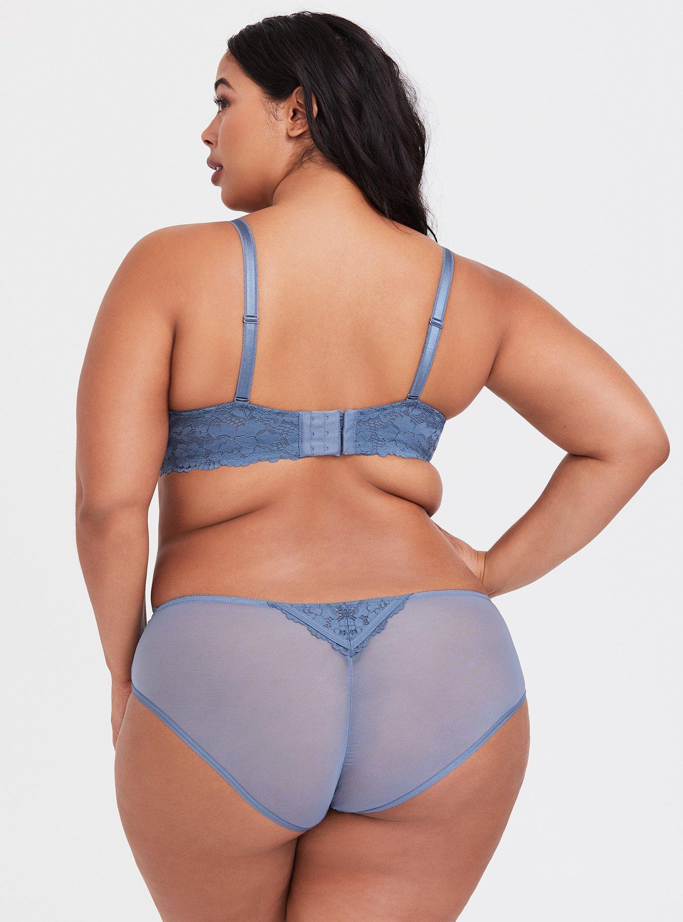 Plus Size - Lace Mid-Rise Hipster Mesh Back Panty - Torrid