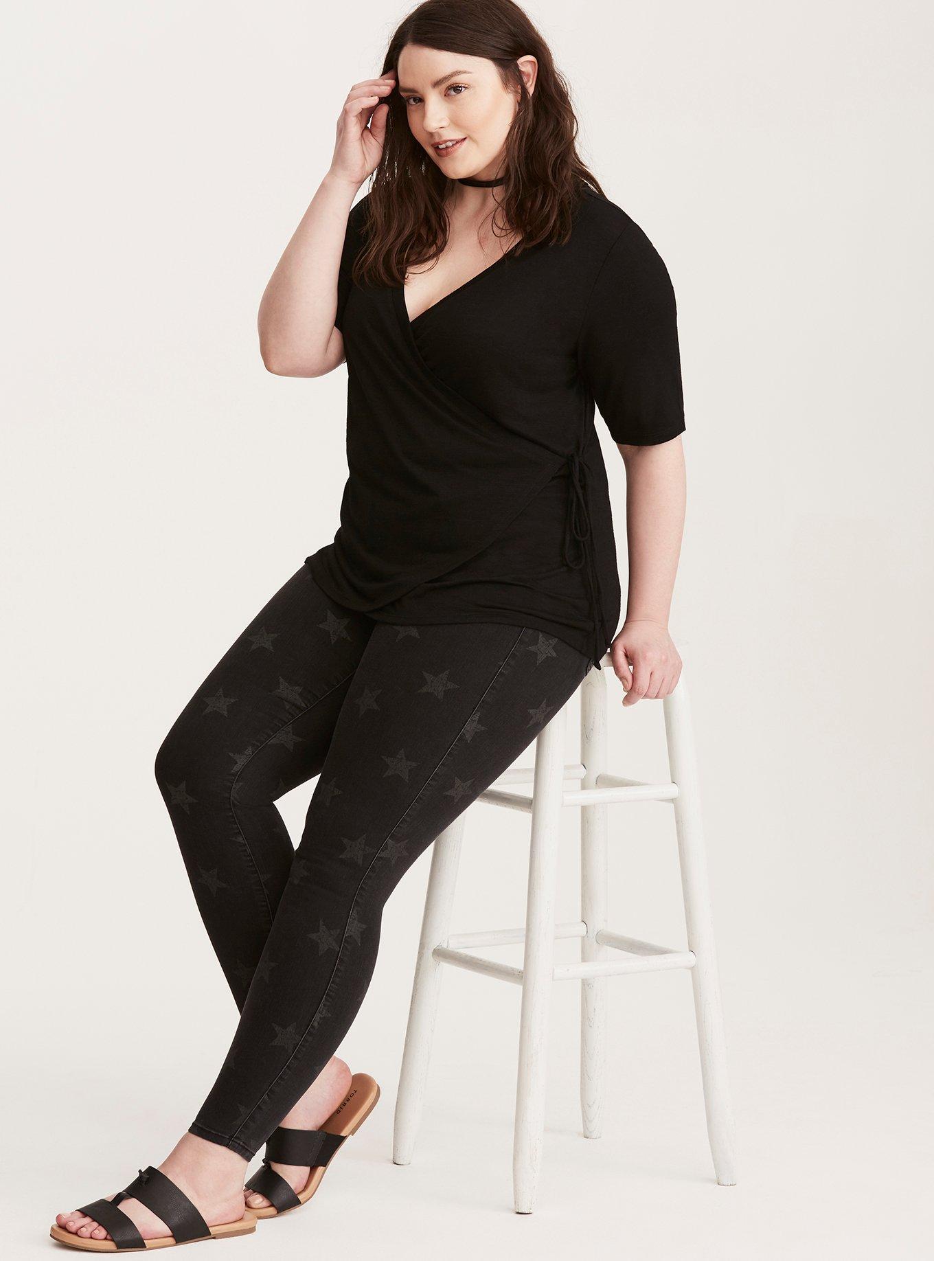 Plus Size Star Jegging Black Wash Torrid