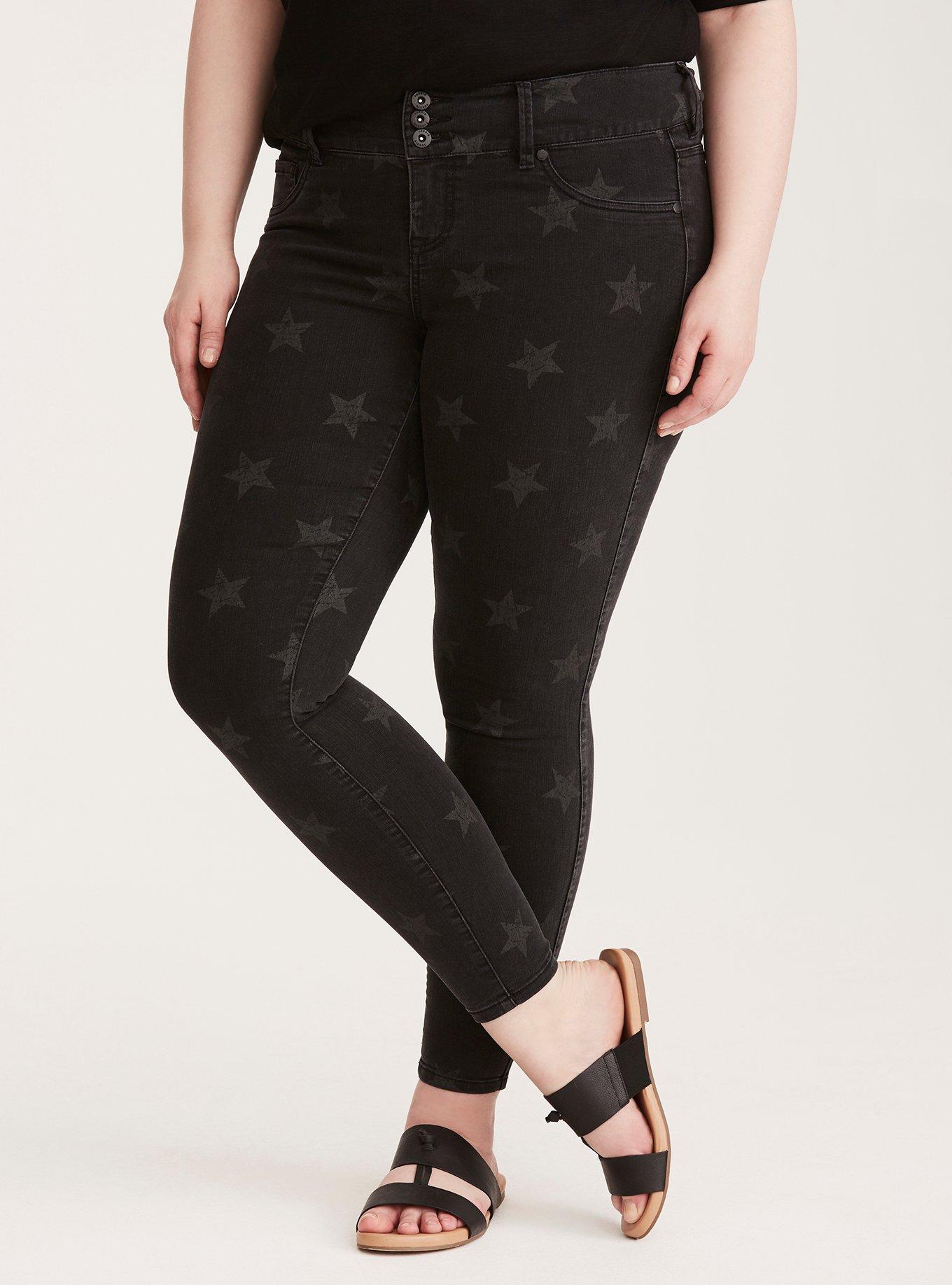 Plus Size Star Jegging Black Wash Torrid