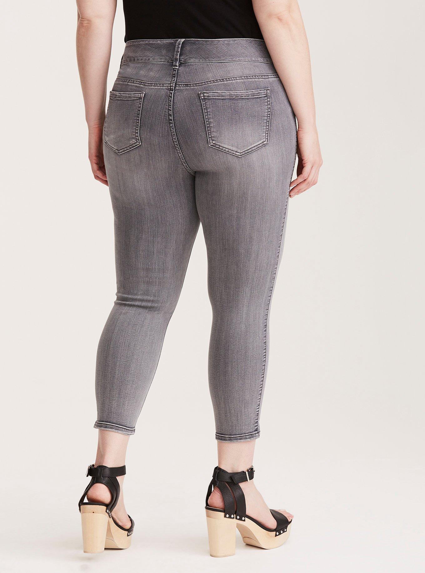 Plus Size - Torrid Cropped Jeggings - Pewter Grey Wash - Torrid