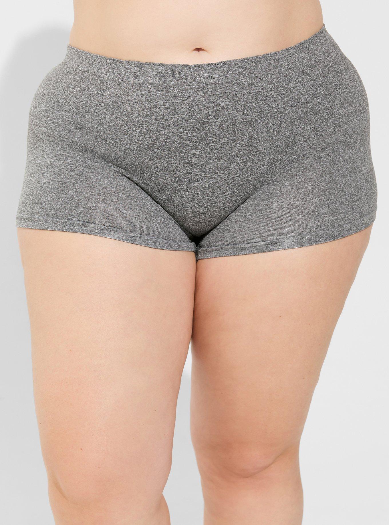 Plus Size - Seamless Smooth Mid-Rise Heather Boyshort Panty - Torrid