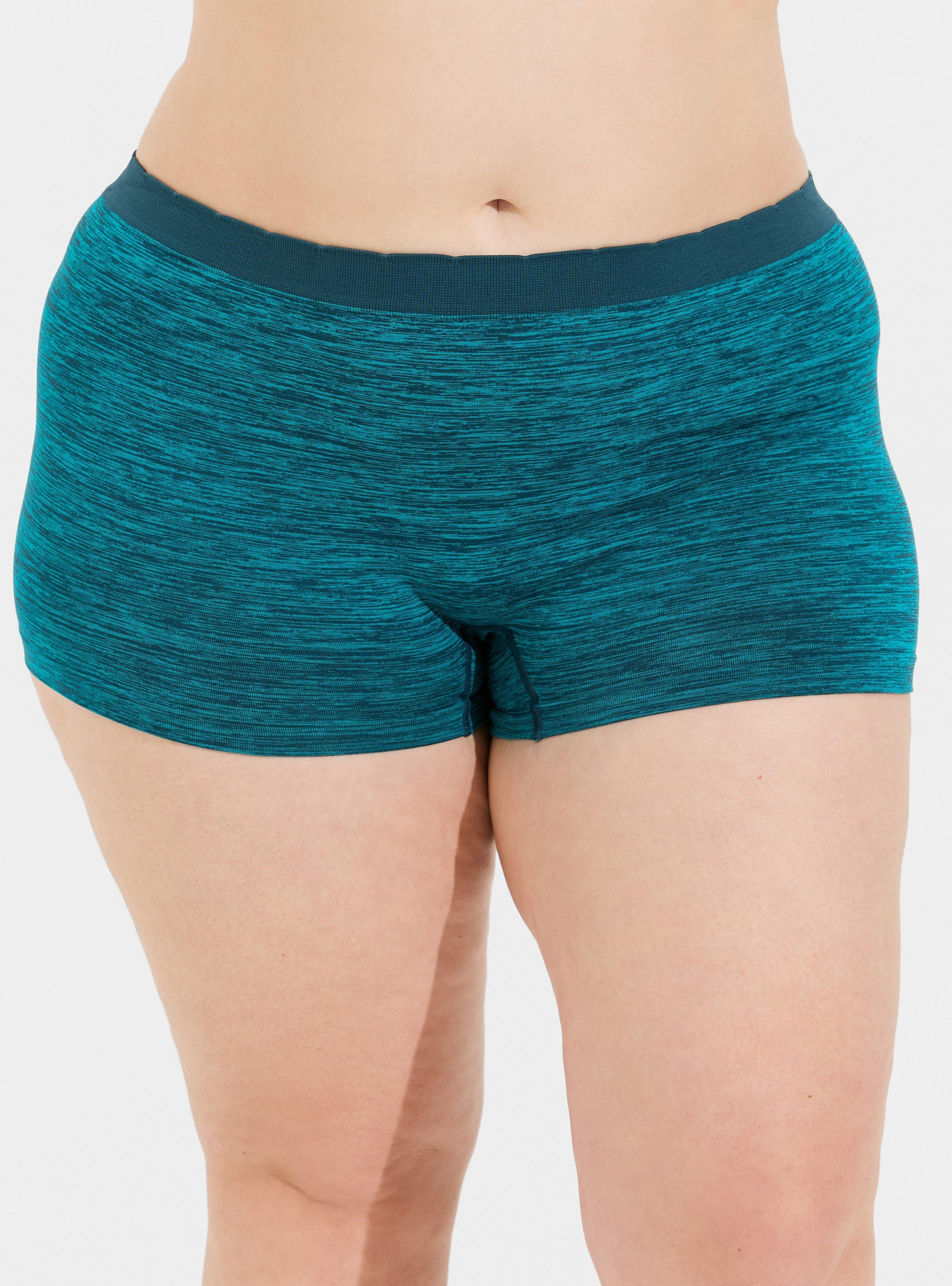 Seamless Smooth Mid-Rise Heather Boyshort Panty, LEGION BLUE SPACEDYE, alternate