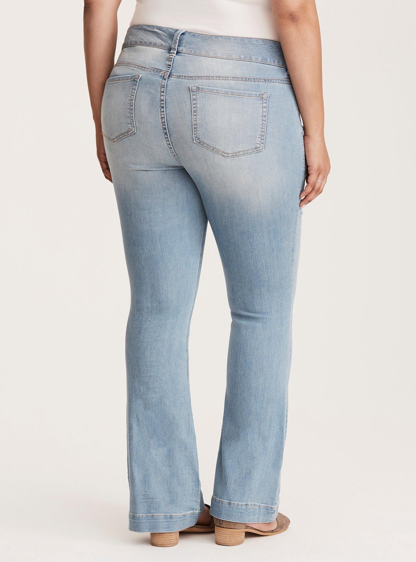 Plus Light Wash Flare Jeans