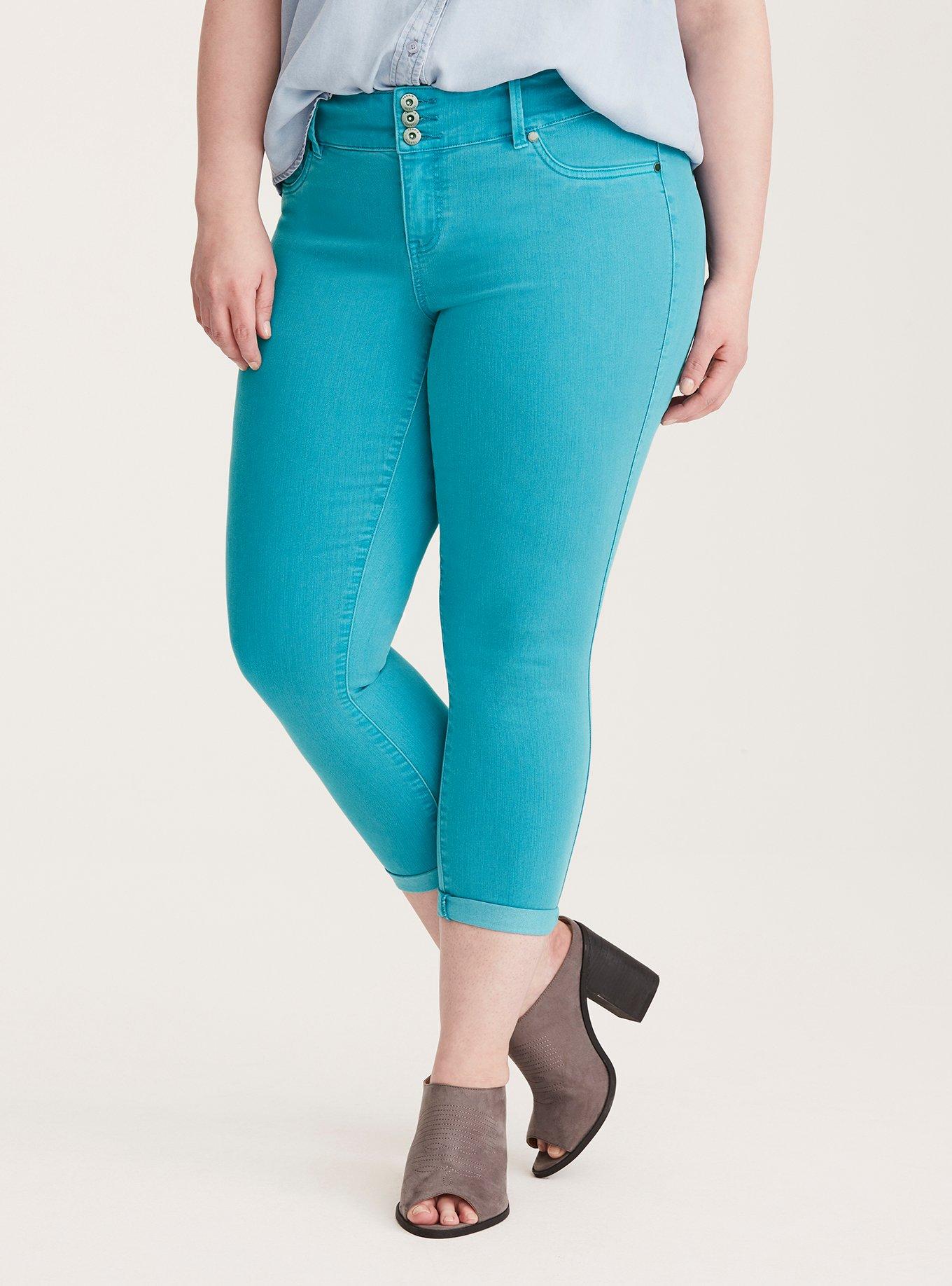 Plus Size - Torrid Cropped Jeggings - Bright Blue Wash - Torrid